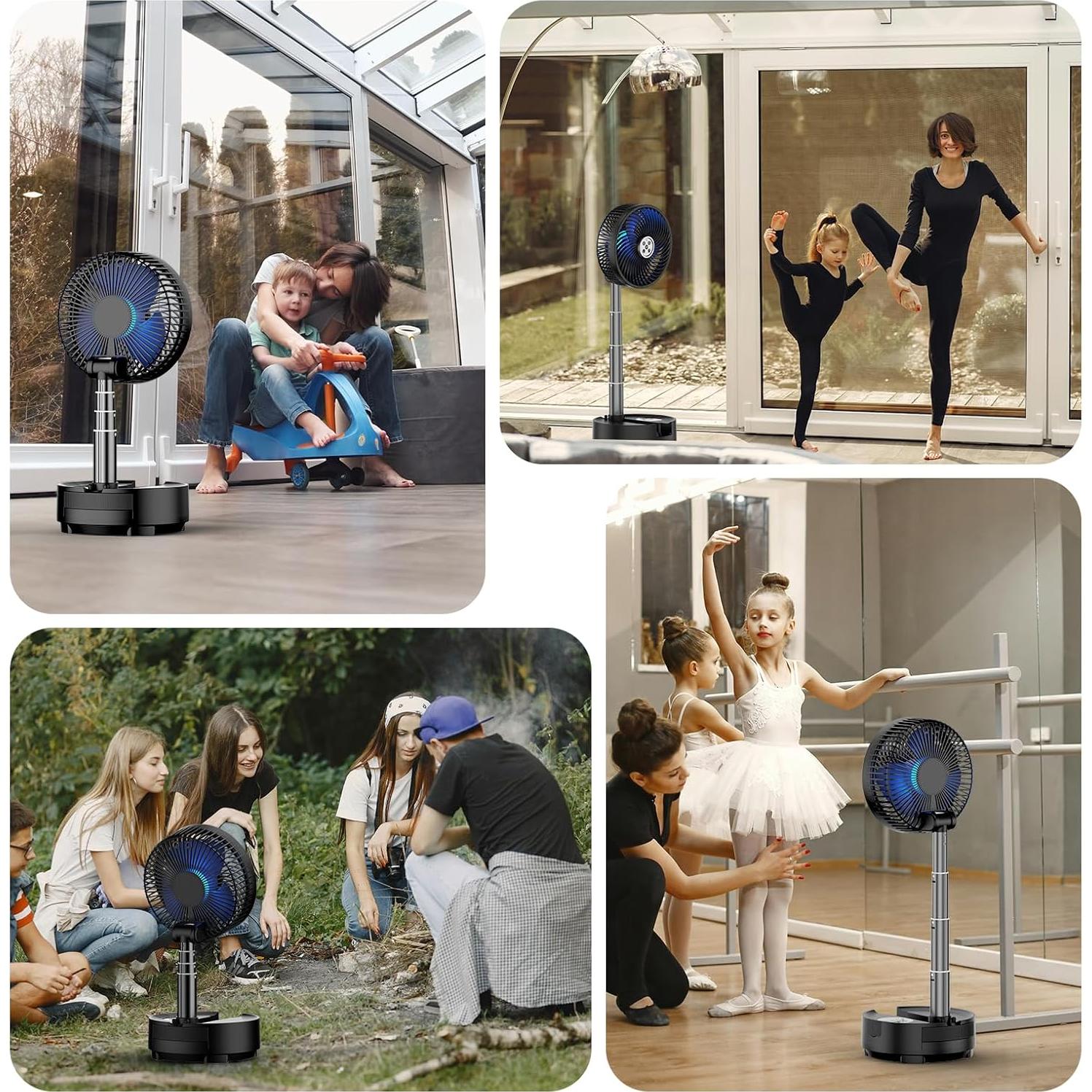 Ventilador Portátil Socool 20000mAh 8 Pulgadas Oscilante LED