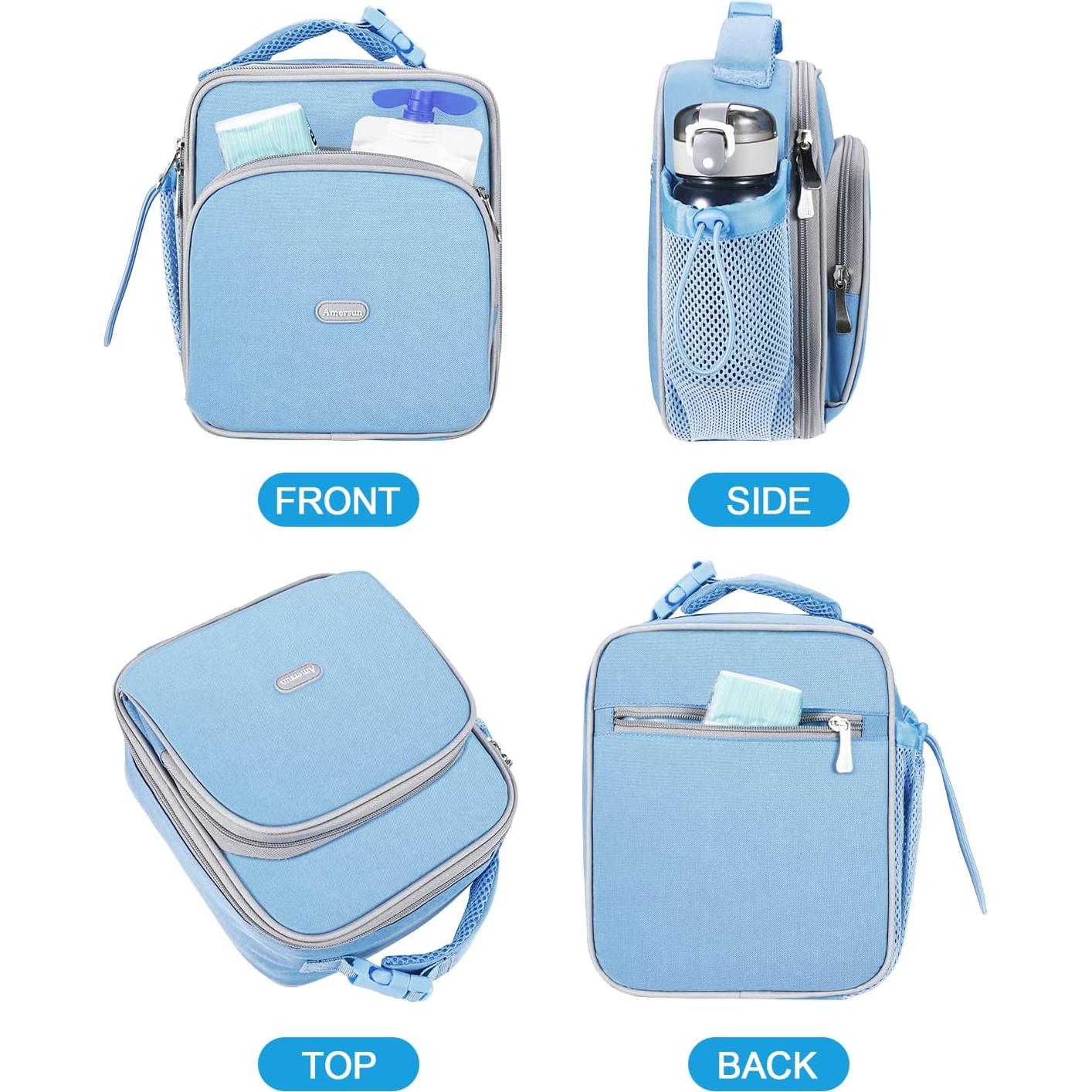 Caja de Almuerzo Amersun Azul Bebé con Aislamiento 7MM