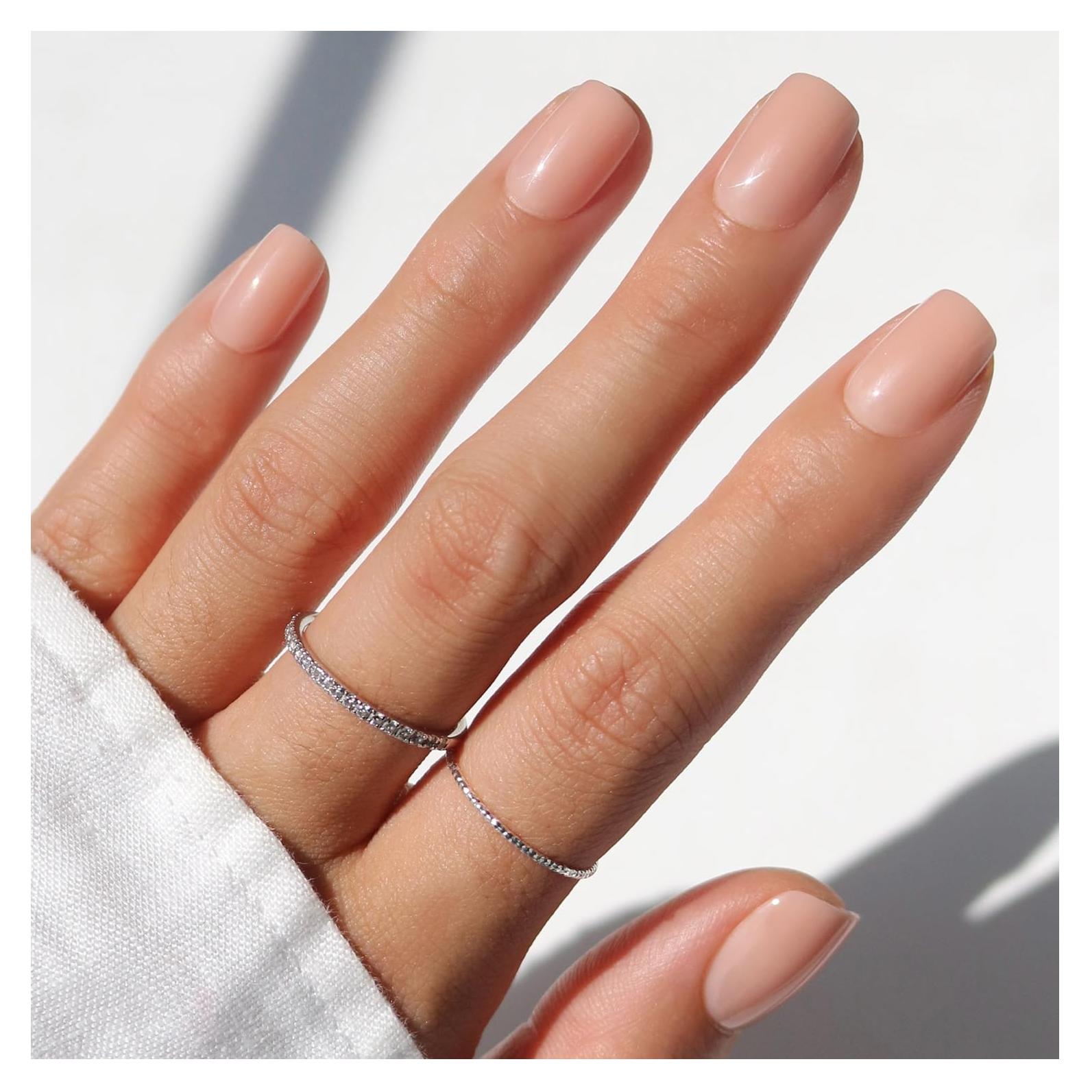 Uñas Postizas Glamnetic Squoval Nude Reutilizables 30 Pzas