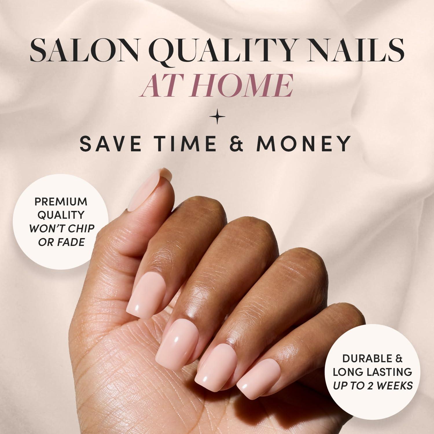 Uñas Postizas Glamnetic Squoval Nude Reutilizables 30 Pzas