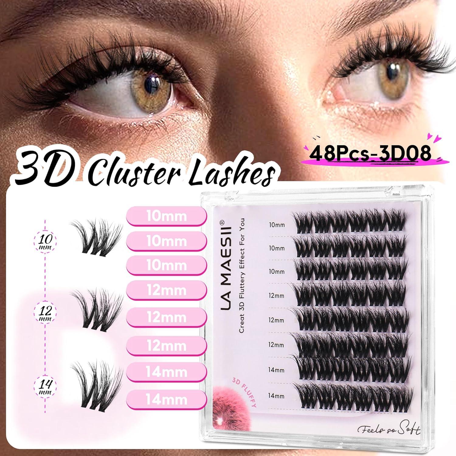 Grupos de Pestañas Wispy 3D LA MAESII 10-14mm C Curl Suaves