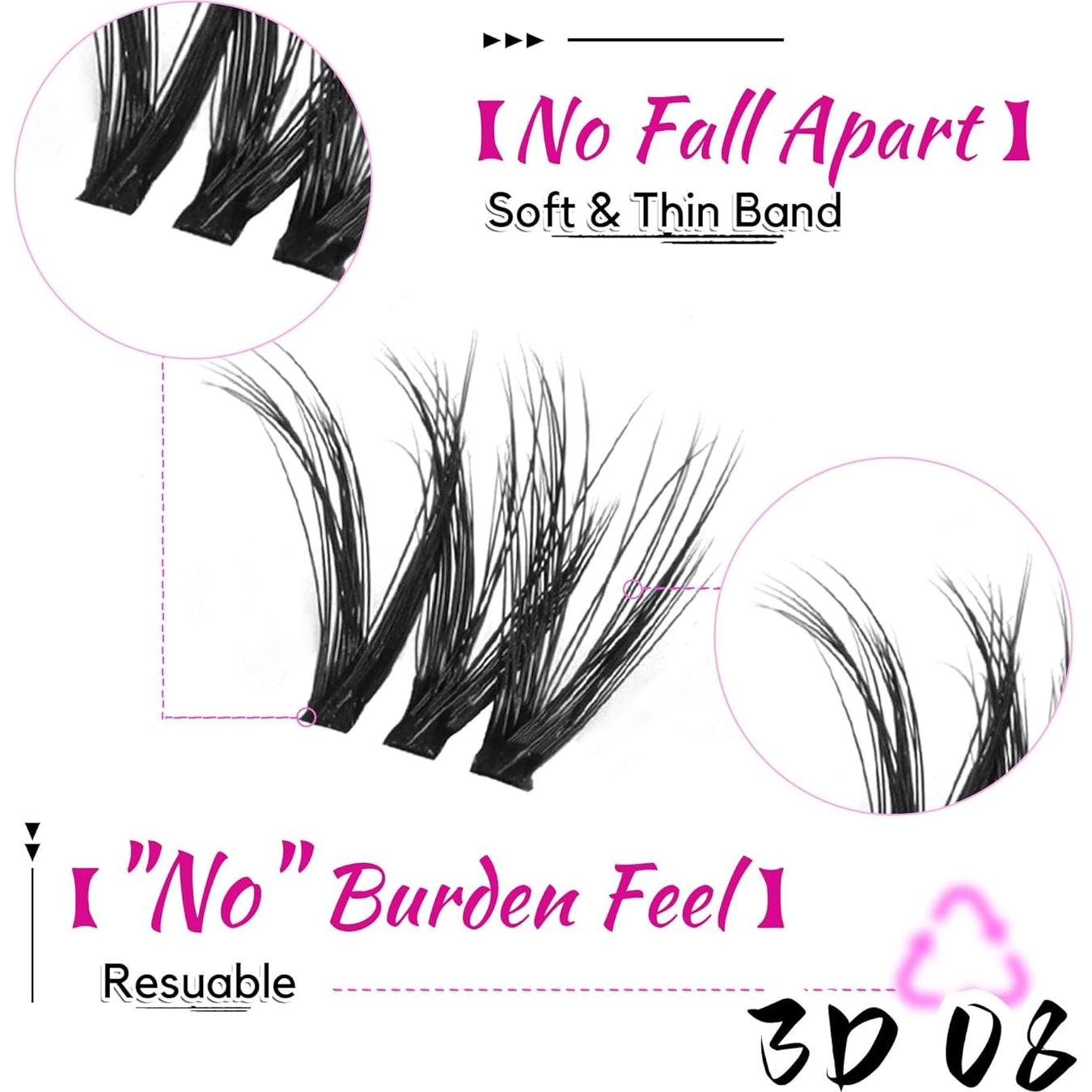 Grupos de Pestañas Wispy 3D LA MAESII 10-14mm C Curl Suaves