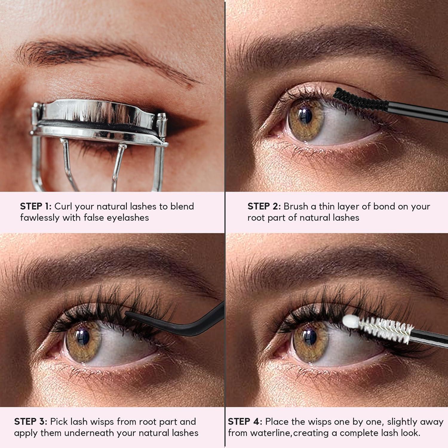 Grupos de Pestañas Wispy 3D LA MAESII 10-14mm C Curl Suaves