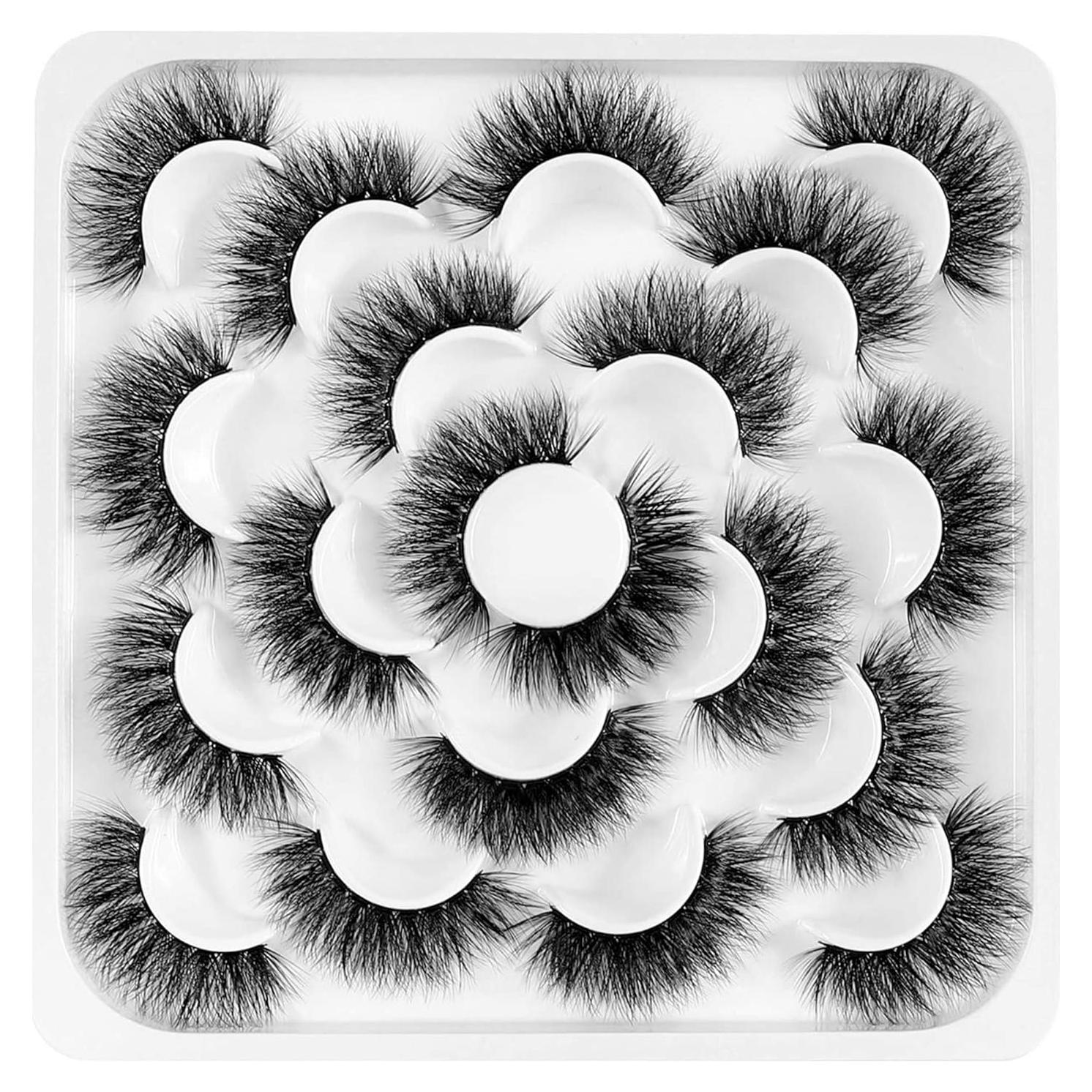 Pestañas Falsas Newcally 3D 18mm Dramáticas - Paquete 10 Pares