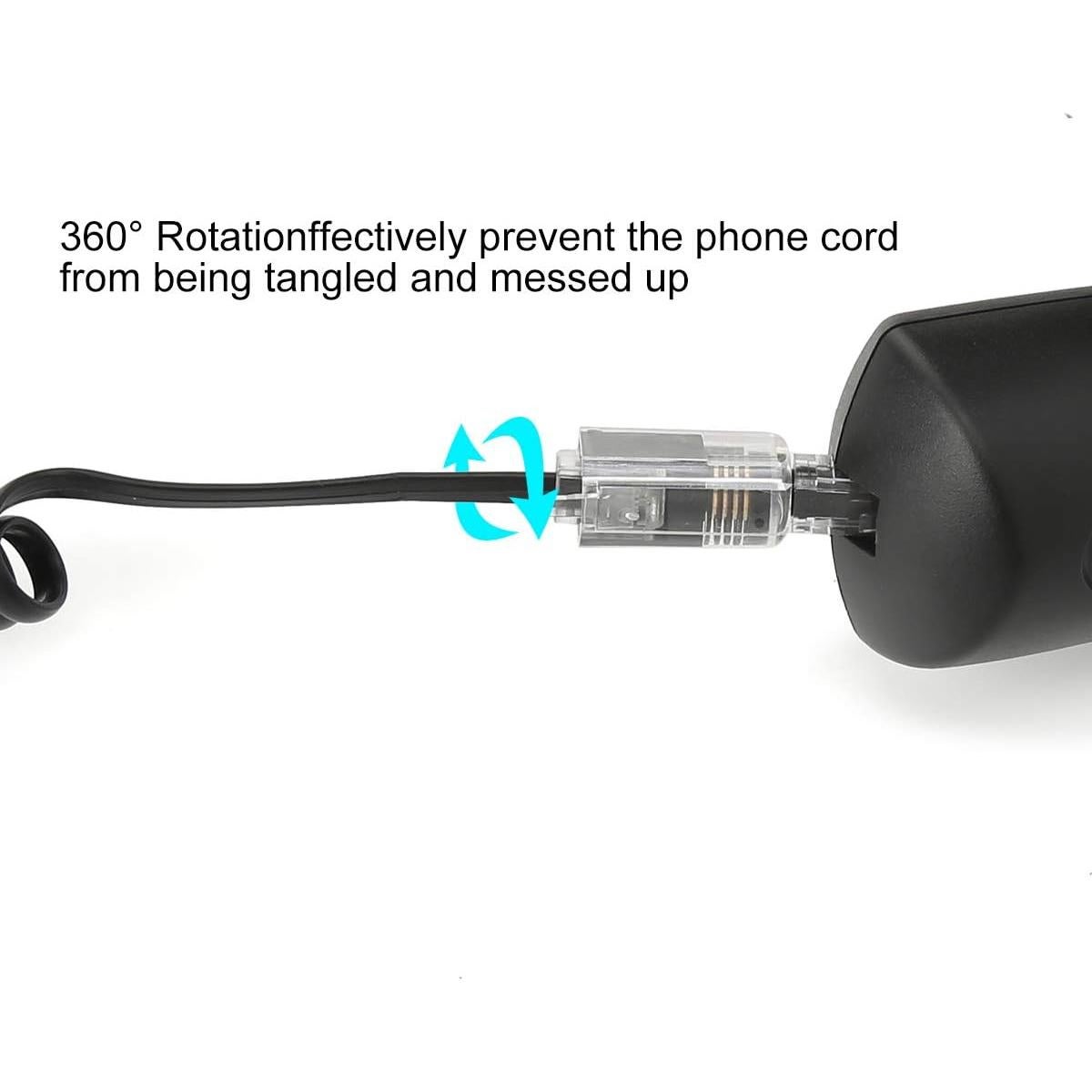 Desenredador de Cable de Teléfono Uvital 10 Piezas Negro