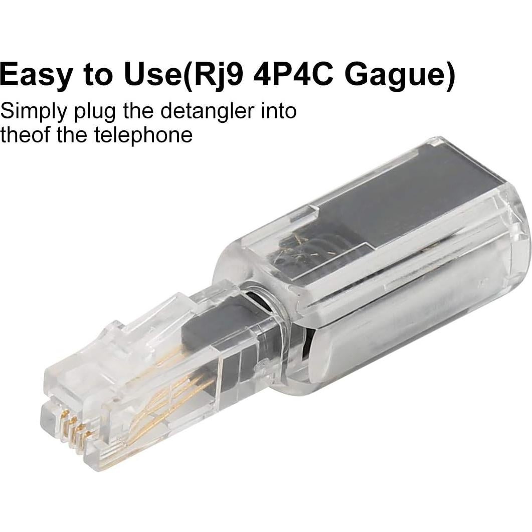 Desenredador de Cable de Teléfono Uvital 10 Piezas Negro