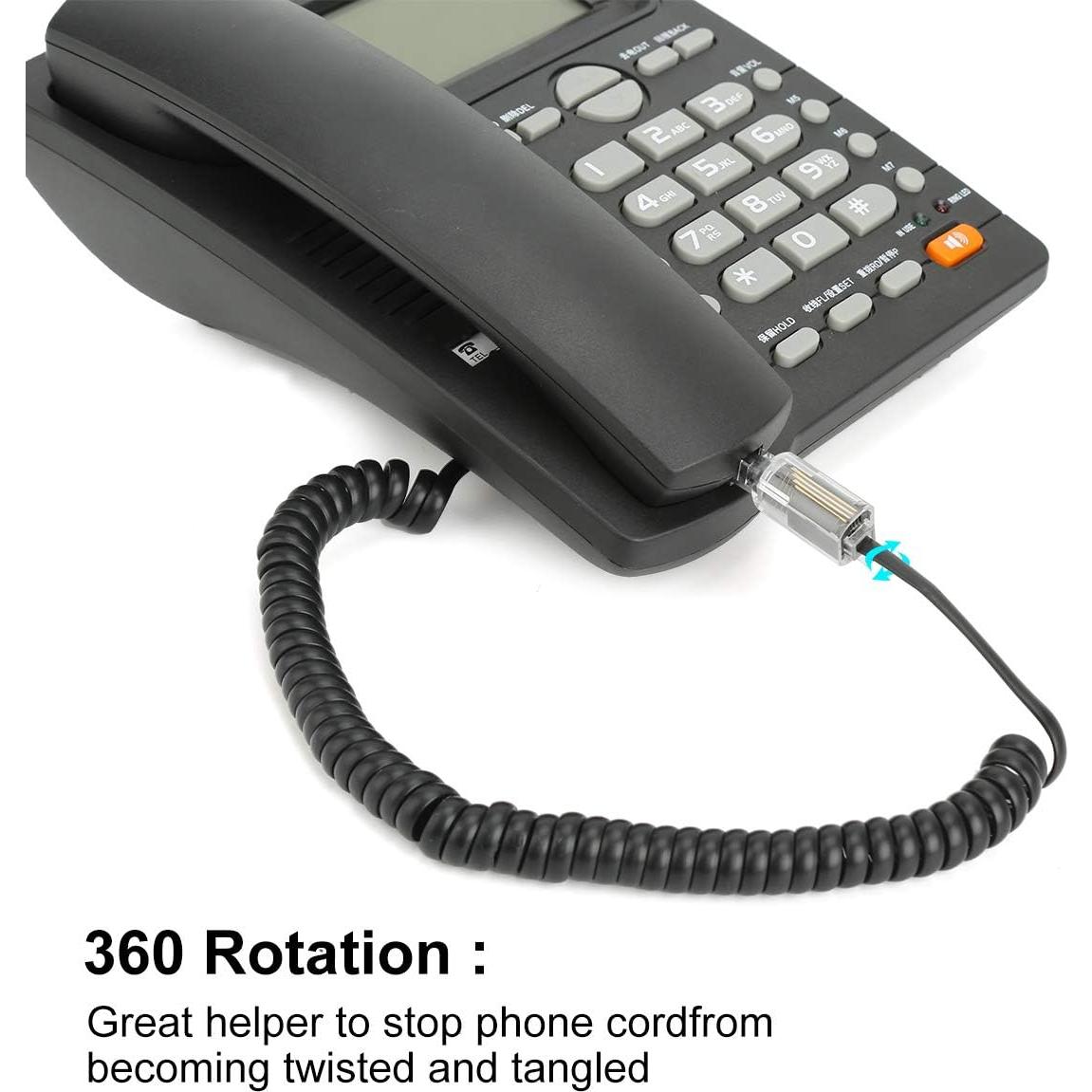 Desenredador de Cable de Teléfono Uvital 10 Piezas Negro