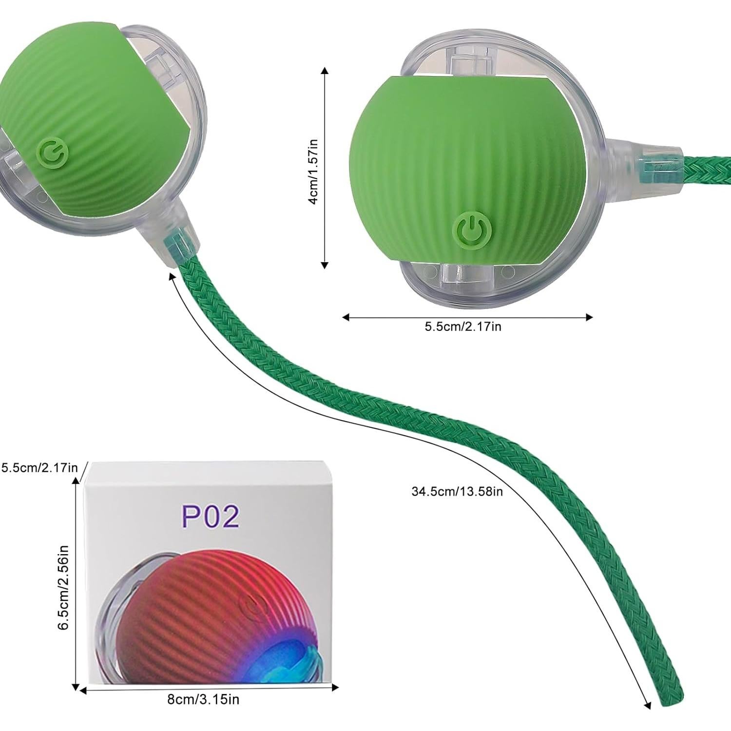 Bola Interactiva para Gatos y Perros Hetuyon Verde 5.8cm