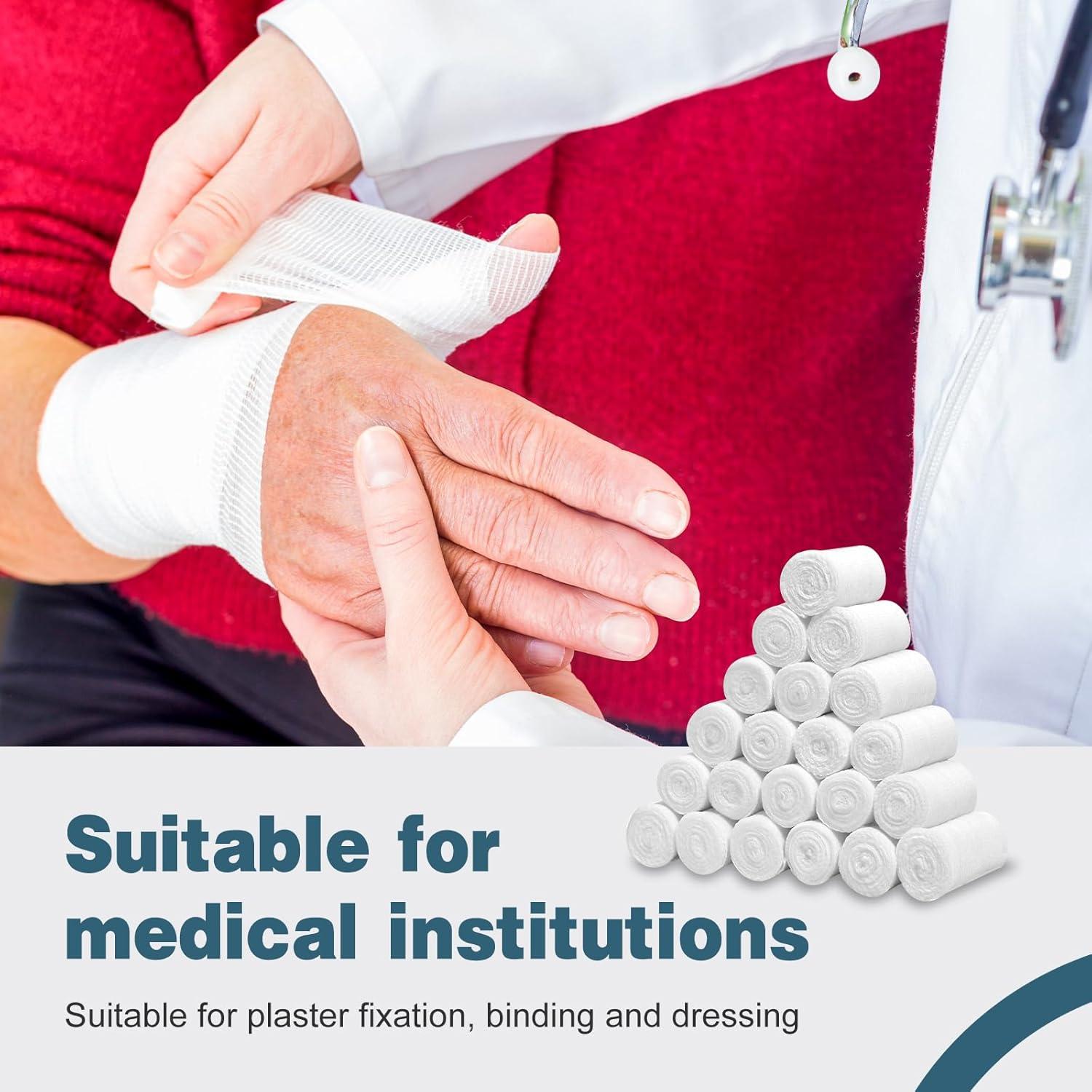 Gasa Elástica AZEN 20 Rollos 5 cm x 3.7 m para Primeros Auxilios