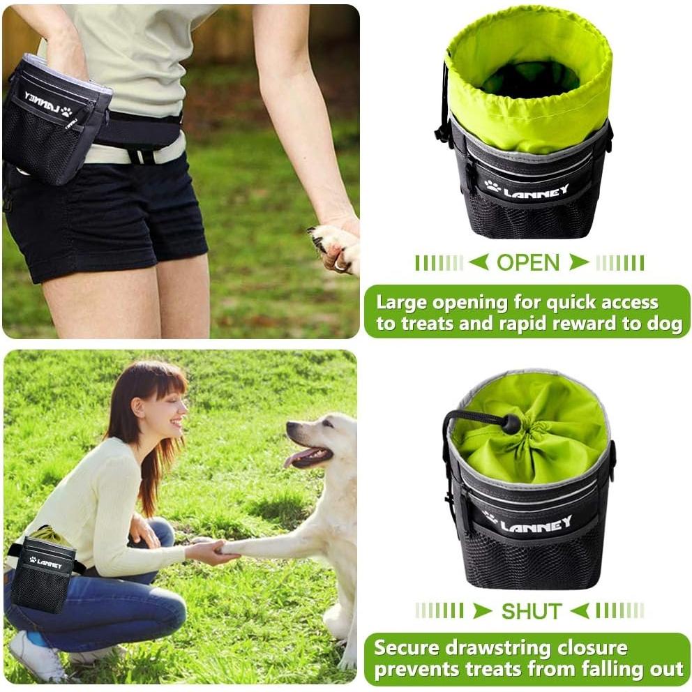 Bolsa de Golosinas para Perros LANNEY - Negro y Verde, 19.1cm