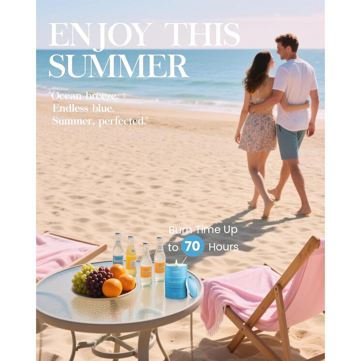 Vela Aromática M&SENSE Sal Marina y Vainilla 320g