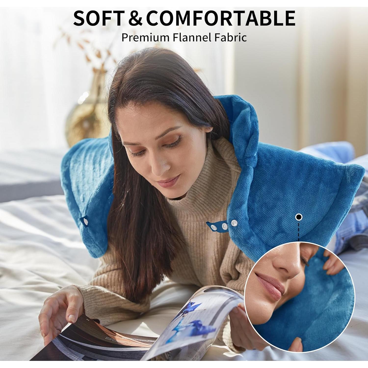 Almohadilla Calefactora Eléctrica para Cuello y Espalda Azul