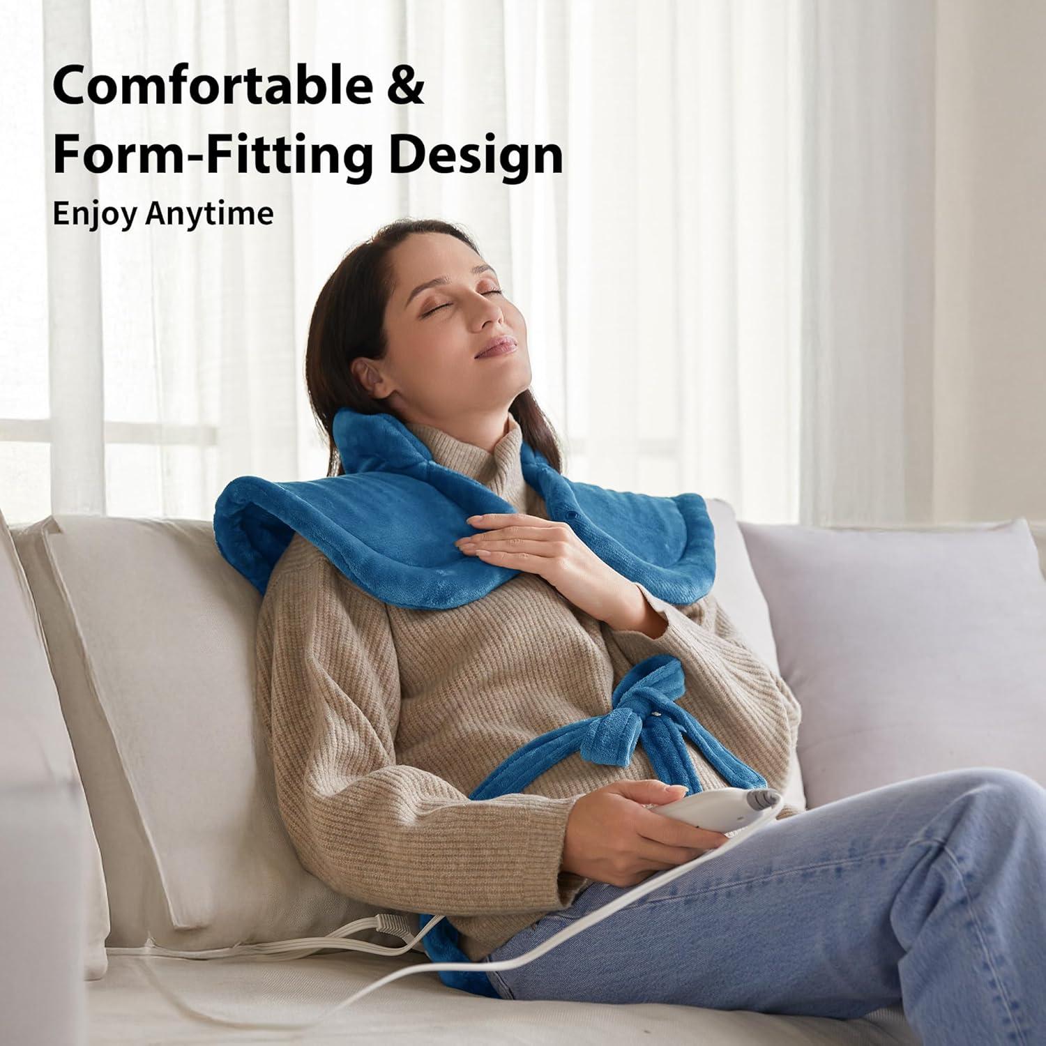 Almohadilla Calefactora Eléctrica para Cuello y Espalda Azul