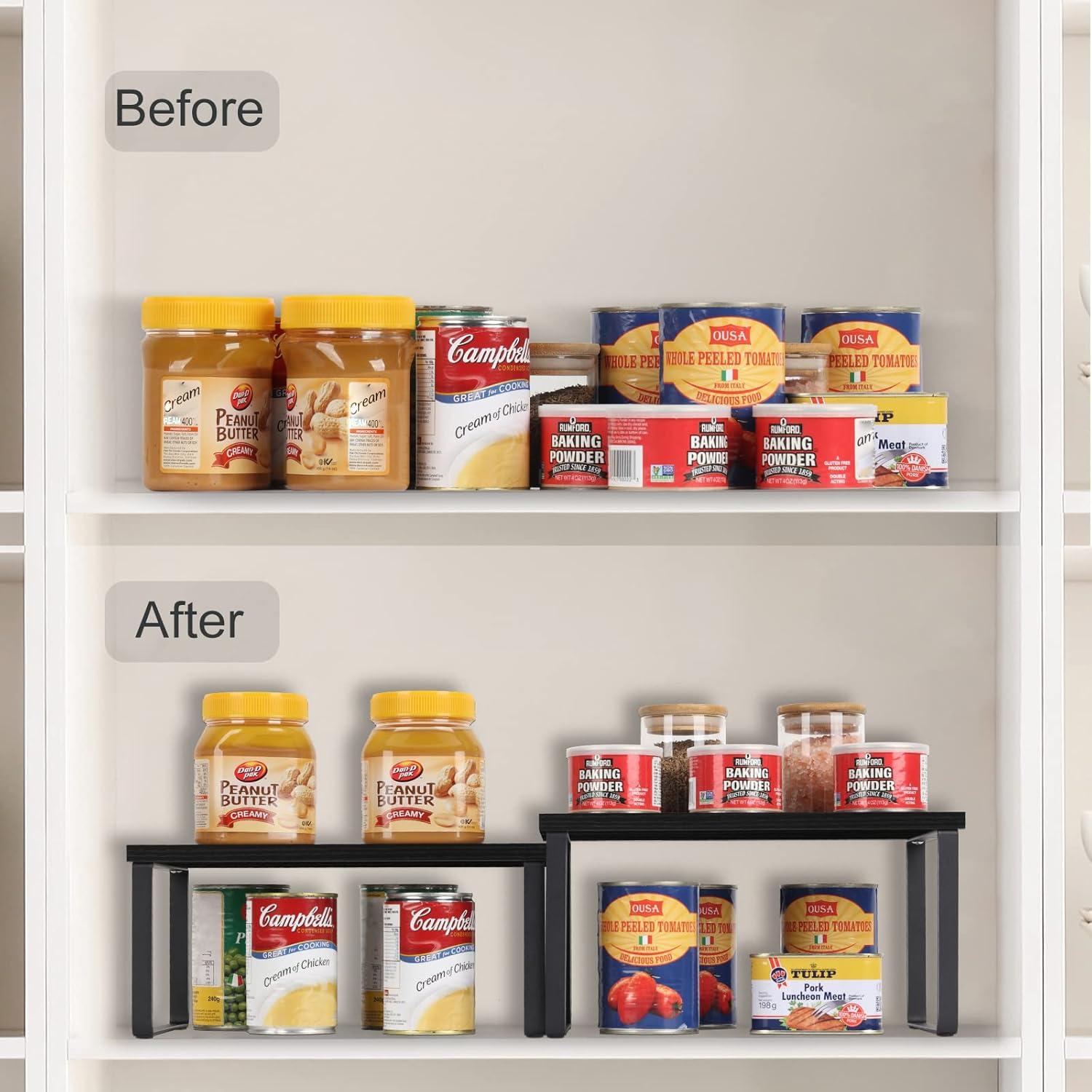 Estantes de Cocina Apilables CADUKE 4 Unidades Negro Industrial