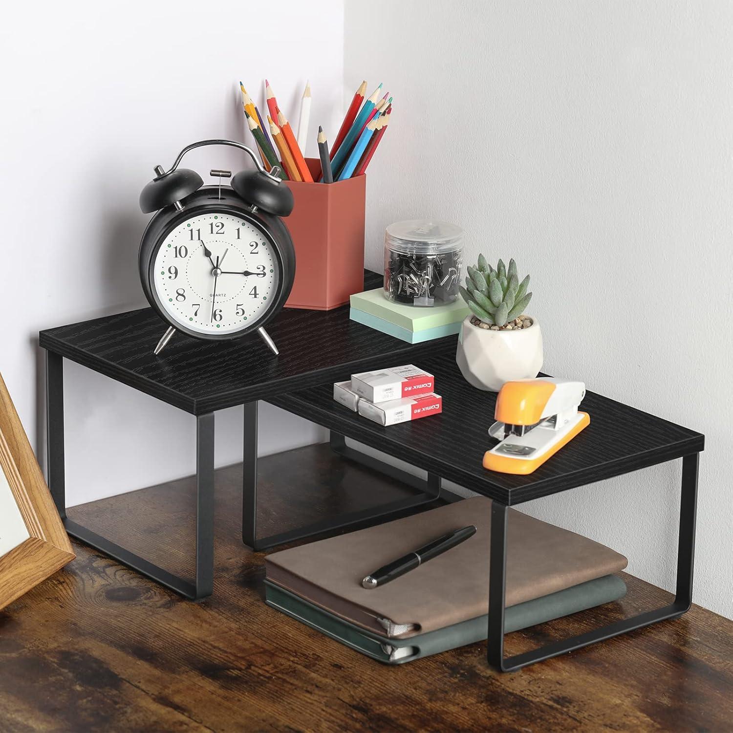 Estantes de Cocina Apilables CADUKE 4 Unidades Negro Industrial