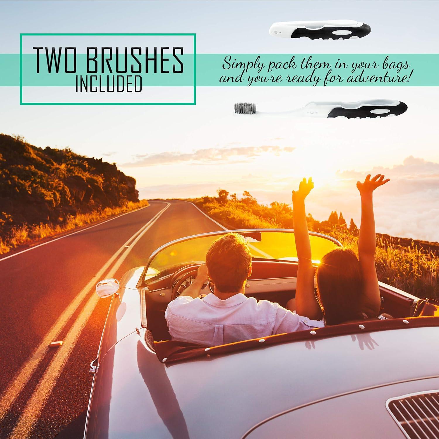 Cepillo de Dientes Plegable Lingito de Carbón Activo - 2 Unidades