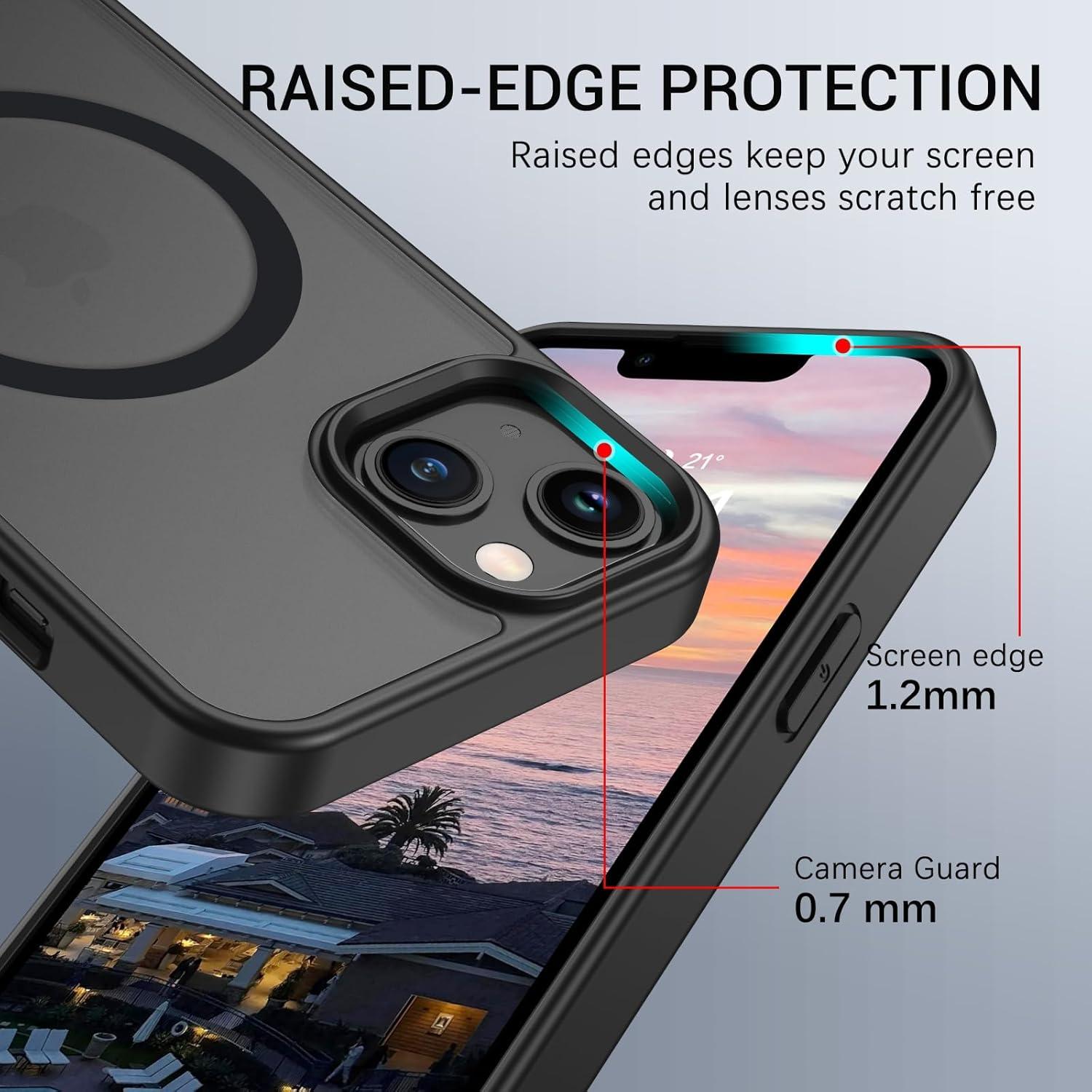 Funda Magnética Telaso para iPhone 14/13, TPU, Soporte, Negro