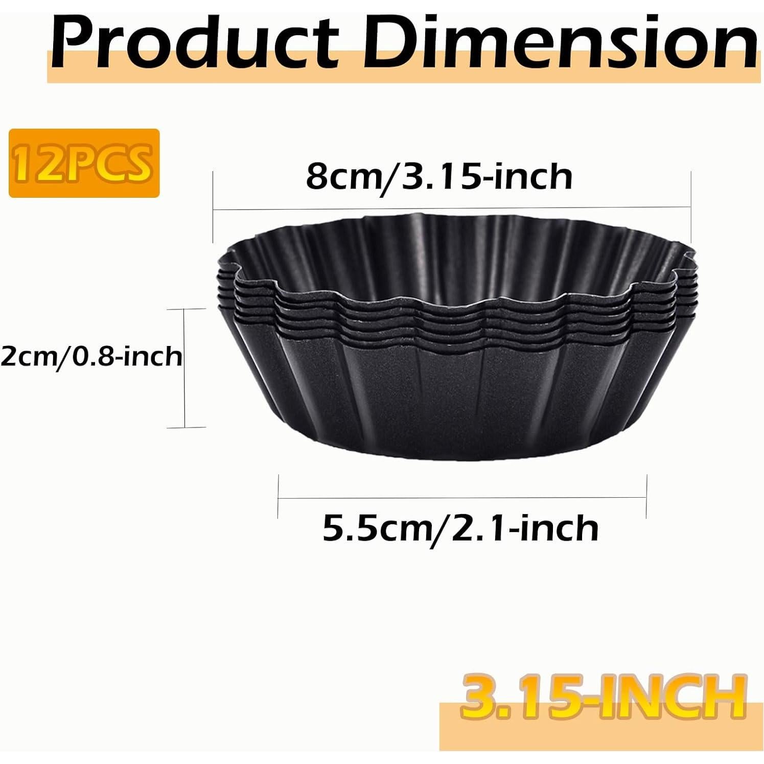 Set de 12 Moldes Redondos Antiadherentes KUAYB 8 cm