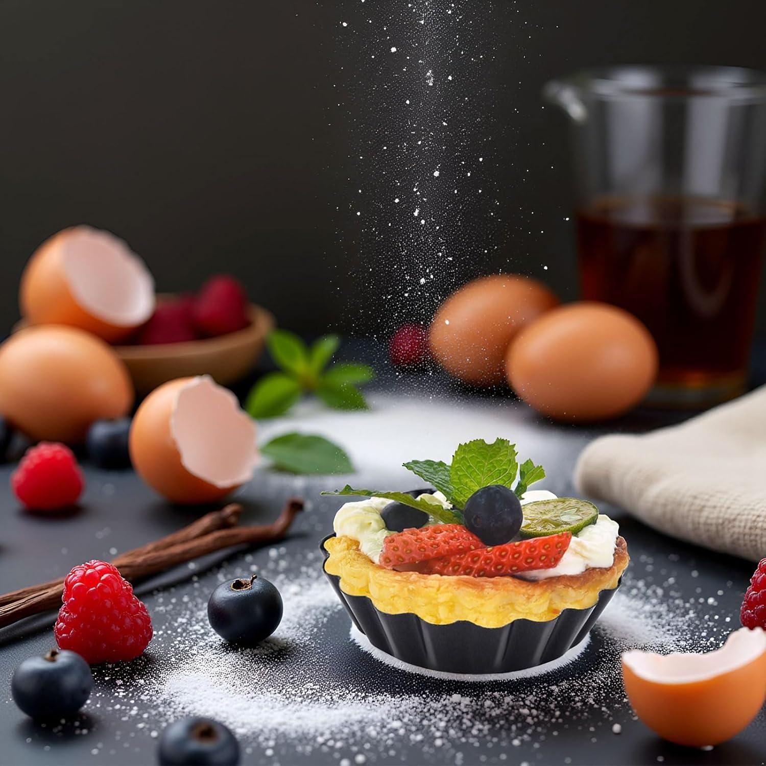 Set de 12 Moldes Redondos Antiadherentes KUAYB 8 cm