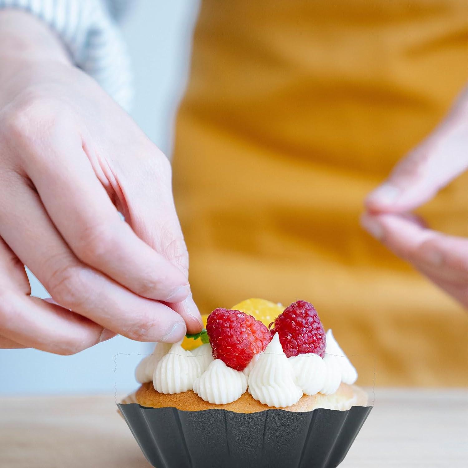 Set de 12 Moldes Redondos Antiadherentes KUAYB 8 cm