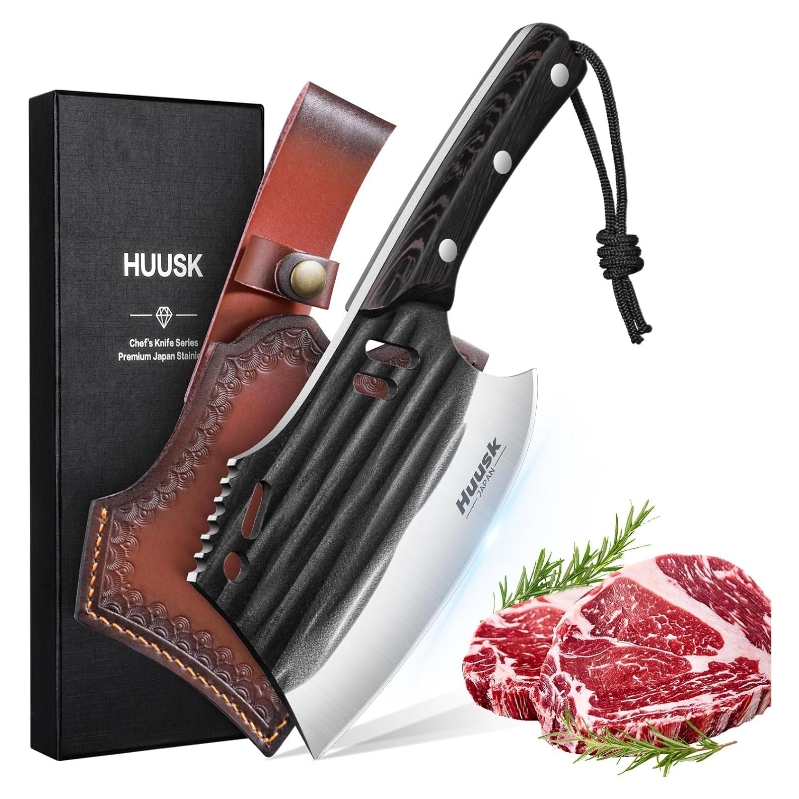 Cuchillo de Carnicero Huusk Forjado a Mano 16.26 cm Acero