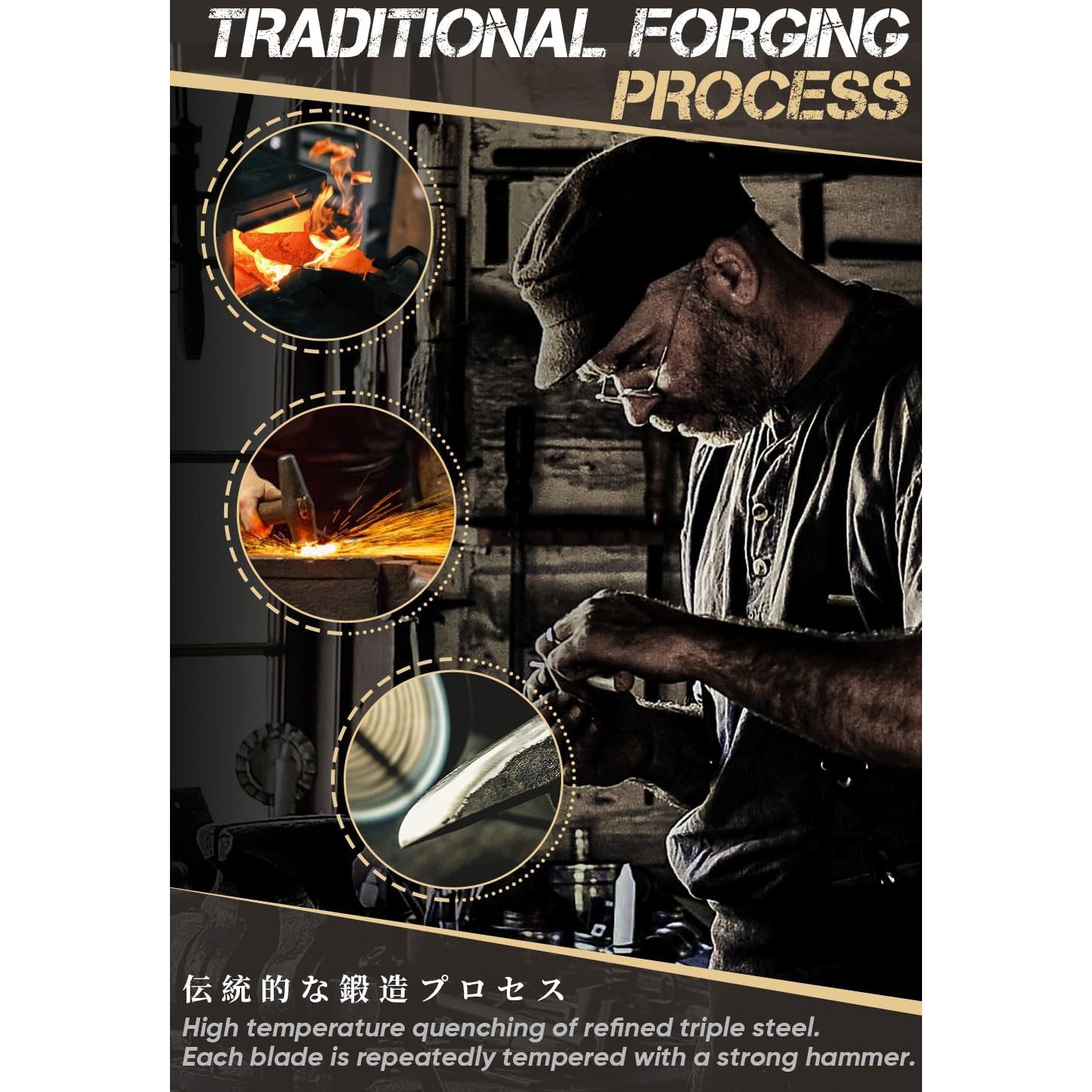 Cuchillo de Carnicero Huusk Forjado a Mano 16.26 cm Acero