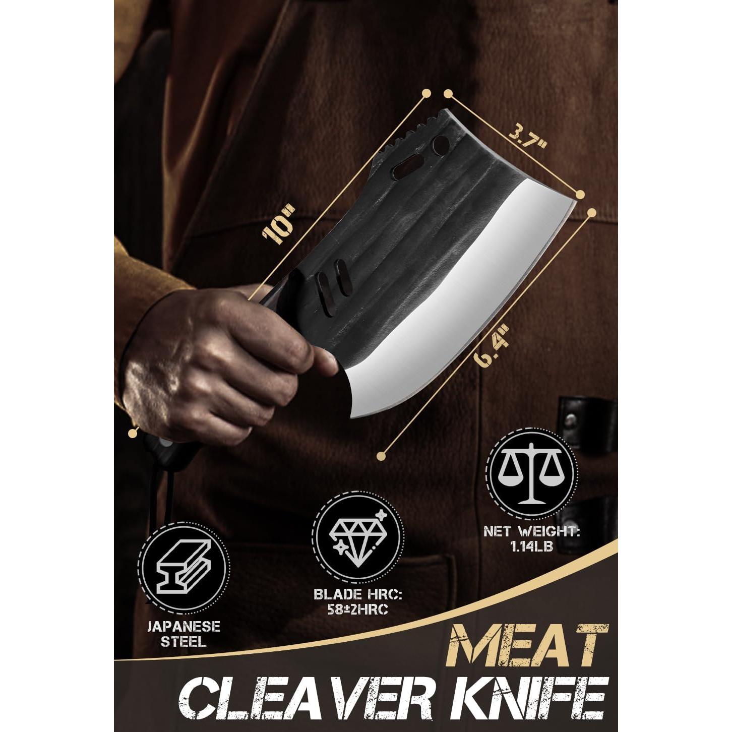 Cuchillo de Carnicero Huusk Forjado a Mano 16.26 cm Acero