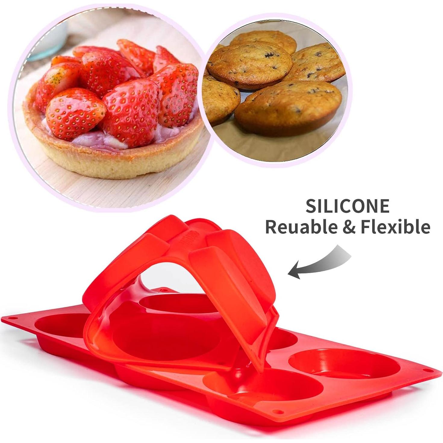 Moldes de Silicona Yomvzake para Muffin Top - Paquete de 2