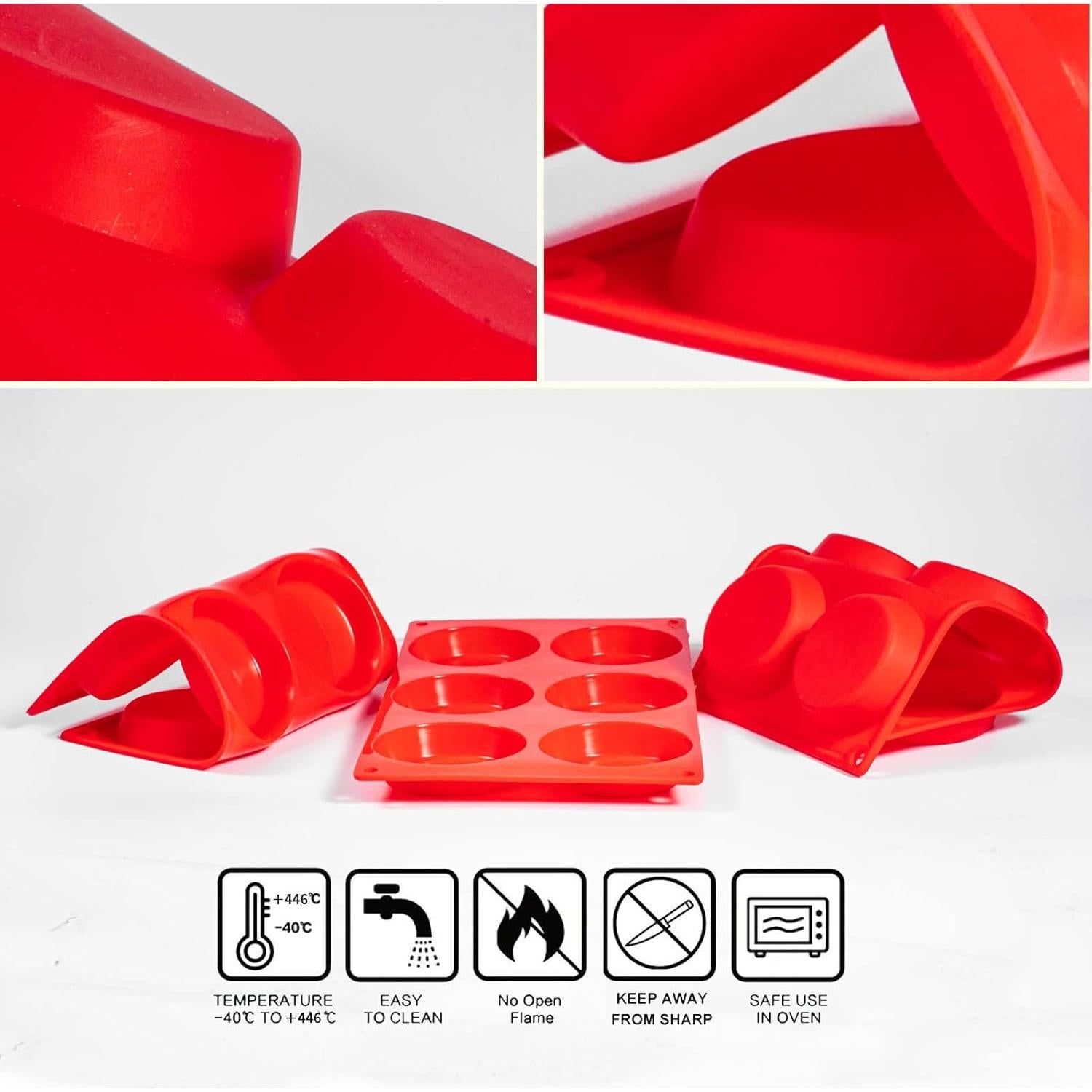 Moldes de Silicona Yomvzake para Muffin Top - Paquete de 2