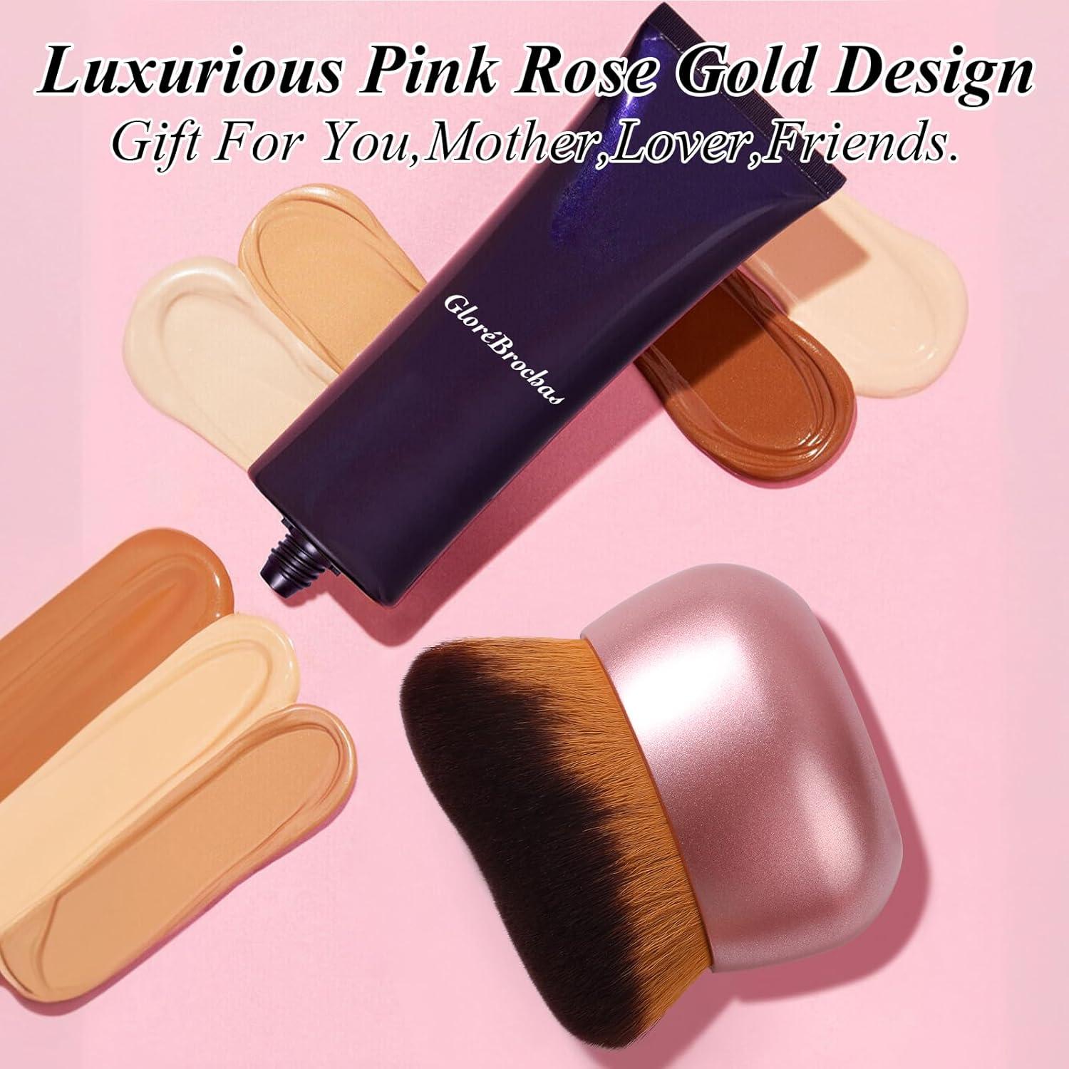 Brocha Kabuki Auto-bronceadora GloréBrochas 75mm Cerdas Veganas