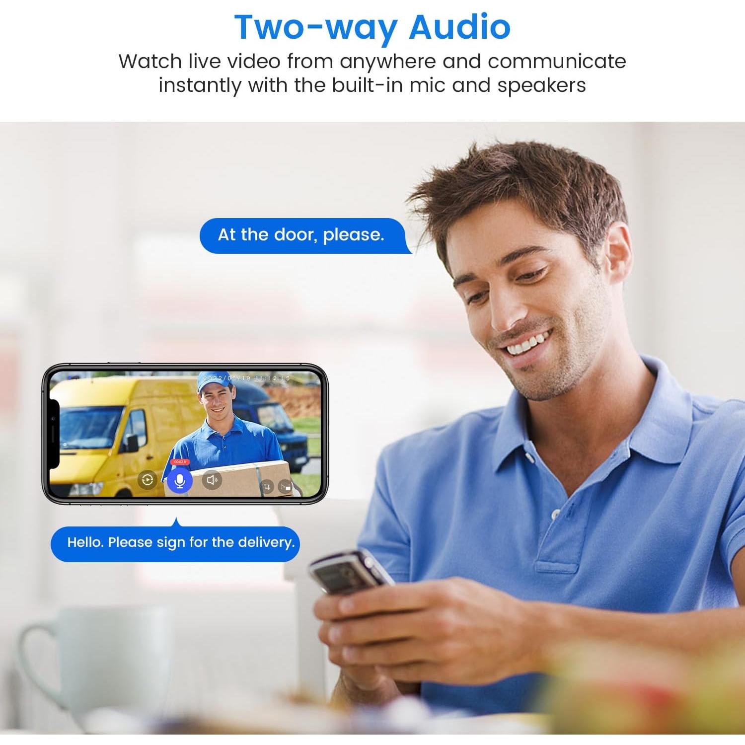 Cámara de Timbre de Video 1080P BoilNano Inalámbrica con Receptor