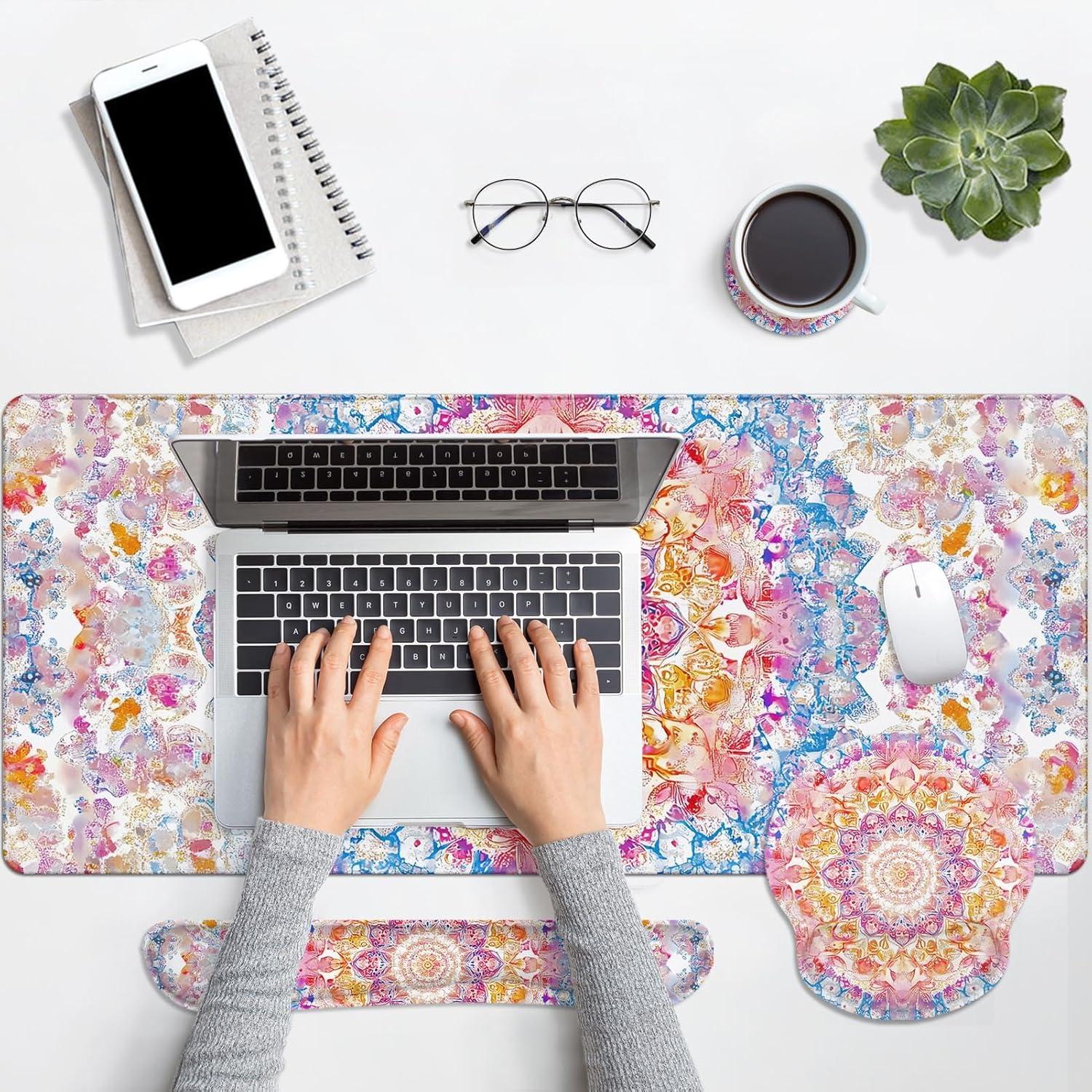 Conjunto Alfombrilla de Escritorio Ergonómica Arttown 4 en 1