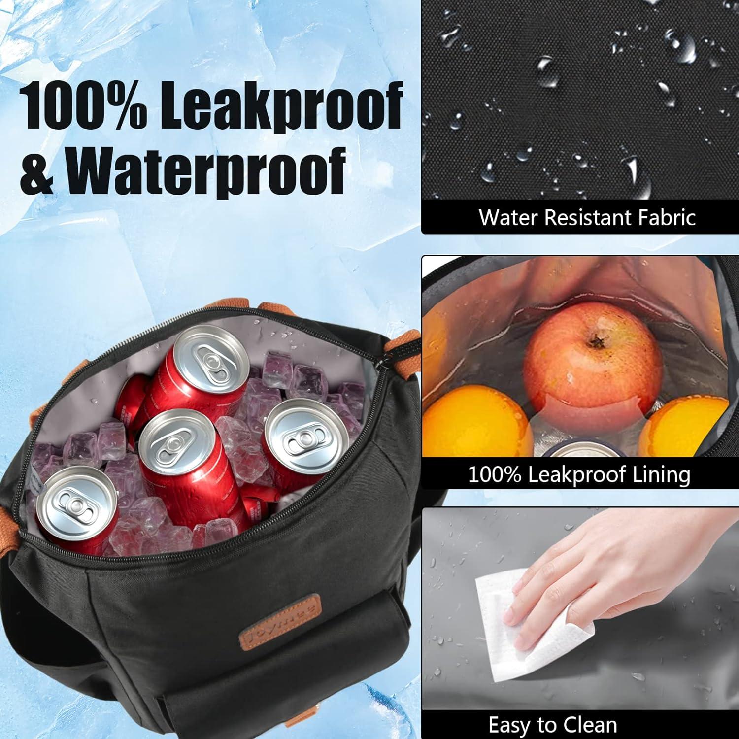 Bolsa de Almuerzo Aislada Joymee 25x16x31cm Negra Reutilizable