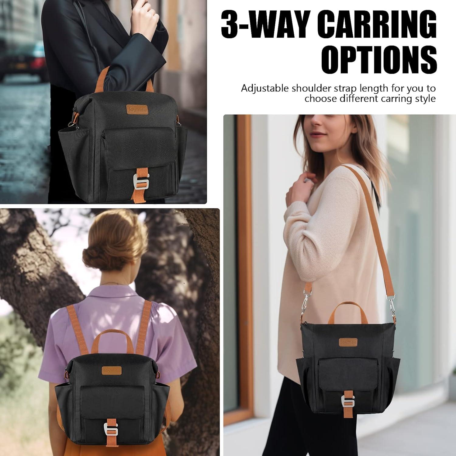 Bolsa de Almuerzo Aislada Joymee 25x16x31cm Negra Reutilizable