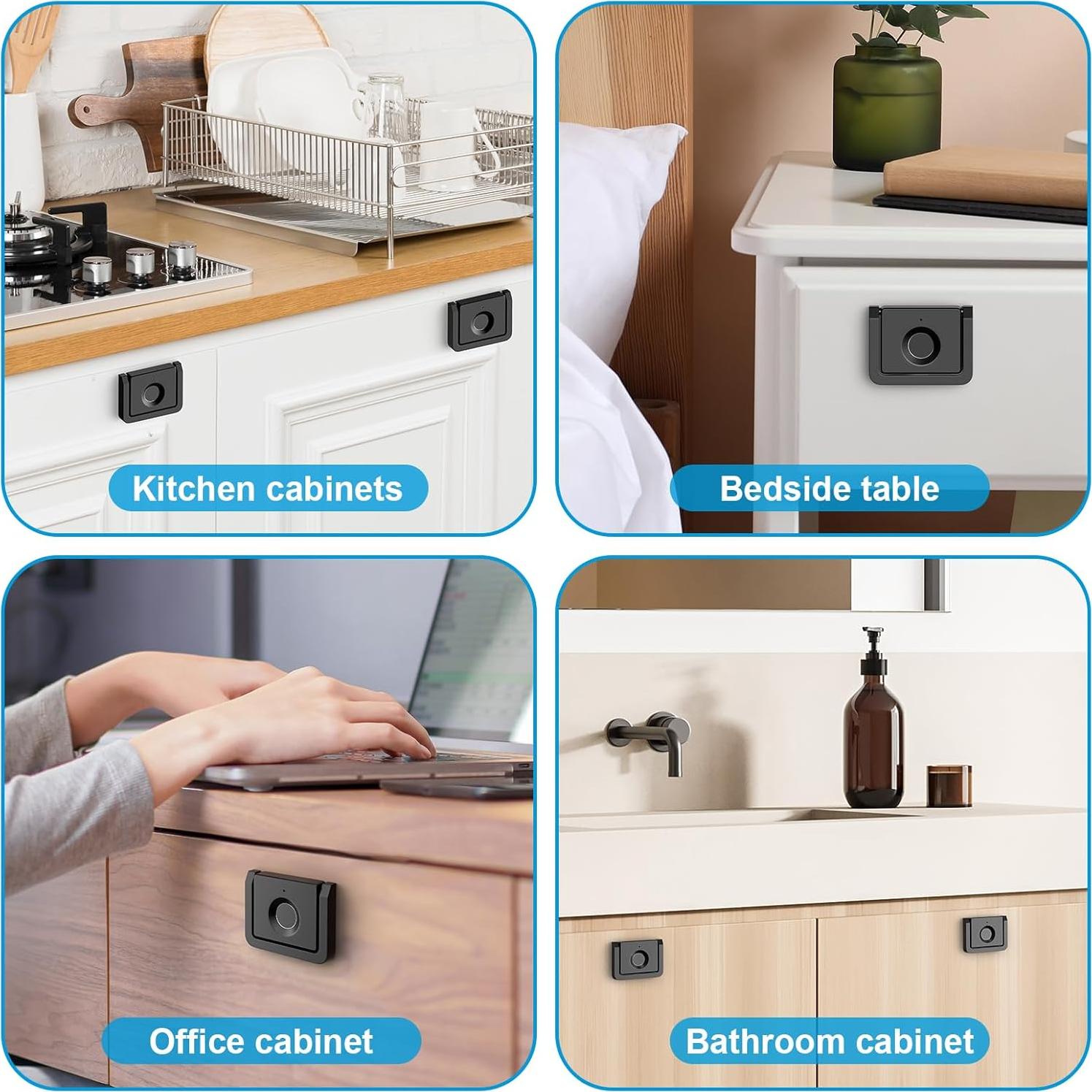 Cerradura Biométrica de Gabinete LLtronation F053, Negra