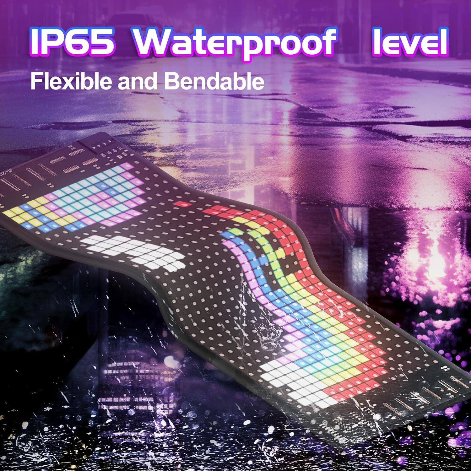 Panel LED Desplazable FAHKNS 17.78x7.62cm Bluetooth IP66