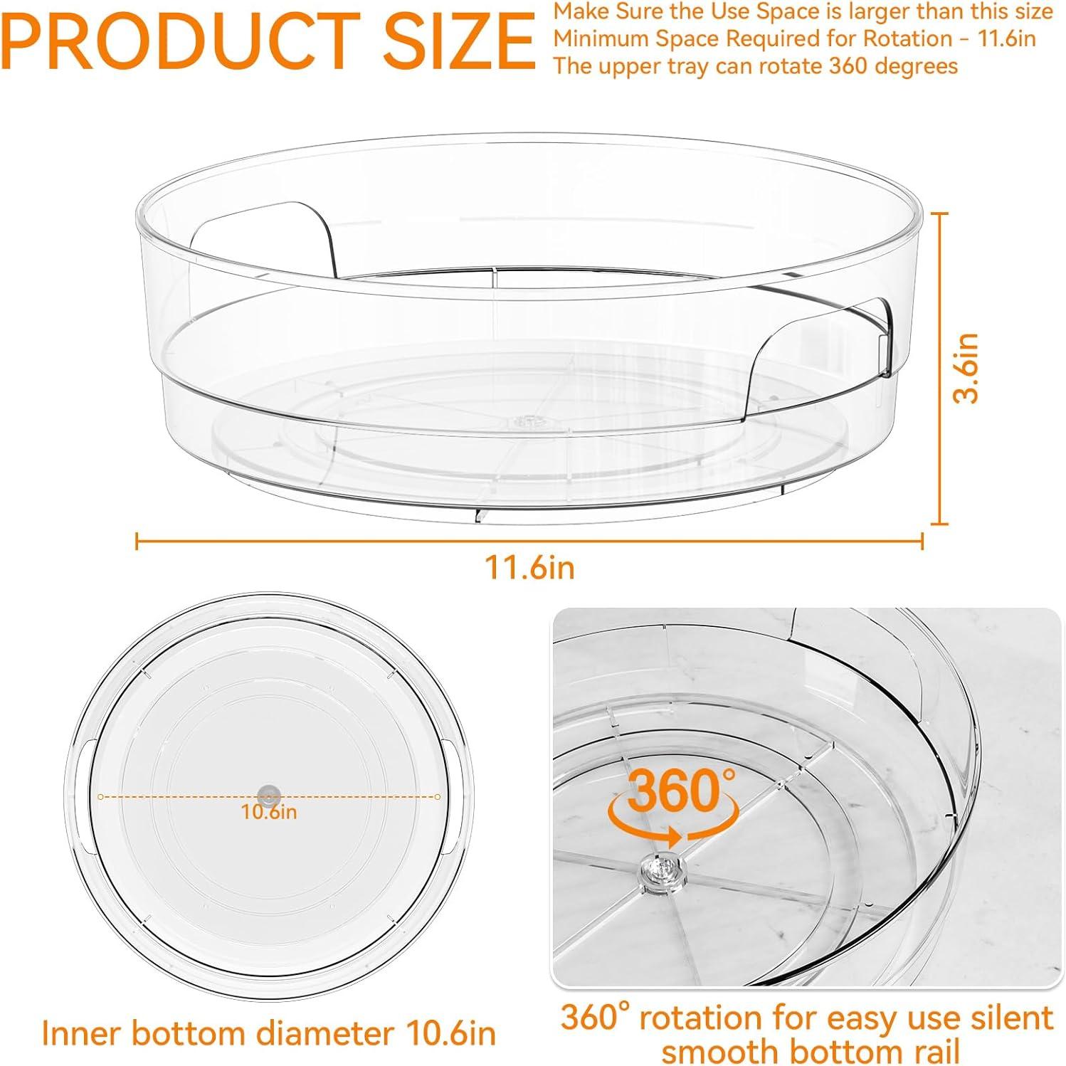 Organizador Lazy Susan Yieach 29.2 cm 2 Pack con Mangos