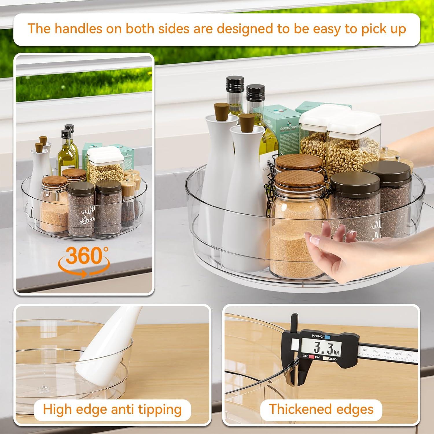 Organizador Lazy Susan Yieach 29.2 cm 2 Pack con Mangos