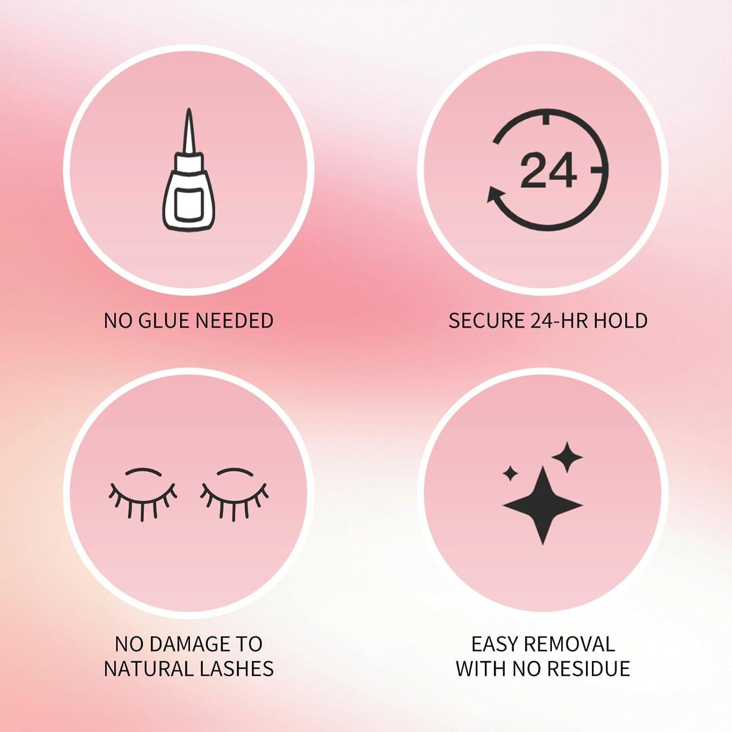 Pestañas Autoadhesivas Fayeerewo 10mm Racimo 100Pcs