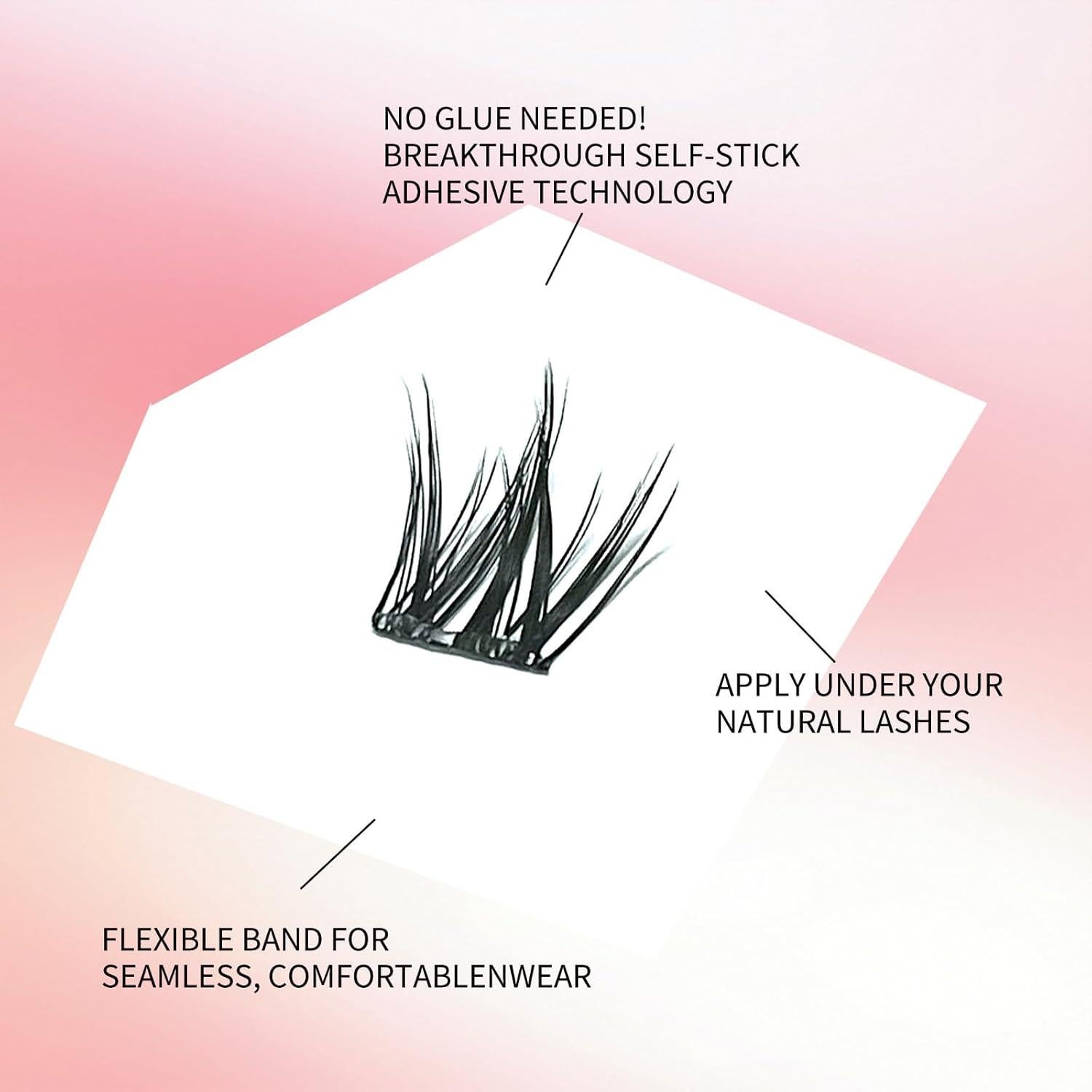 Pestañas Autoadhesivas Fayeerewo 10mm Racimo 100Pcs