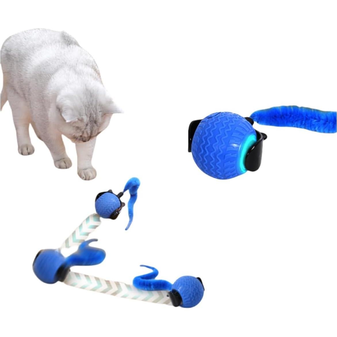 Bola Interactiva para Gatos UUBEI N01 Azul 7.37cm Juguete LED