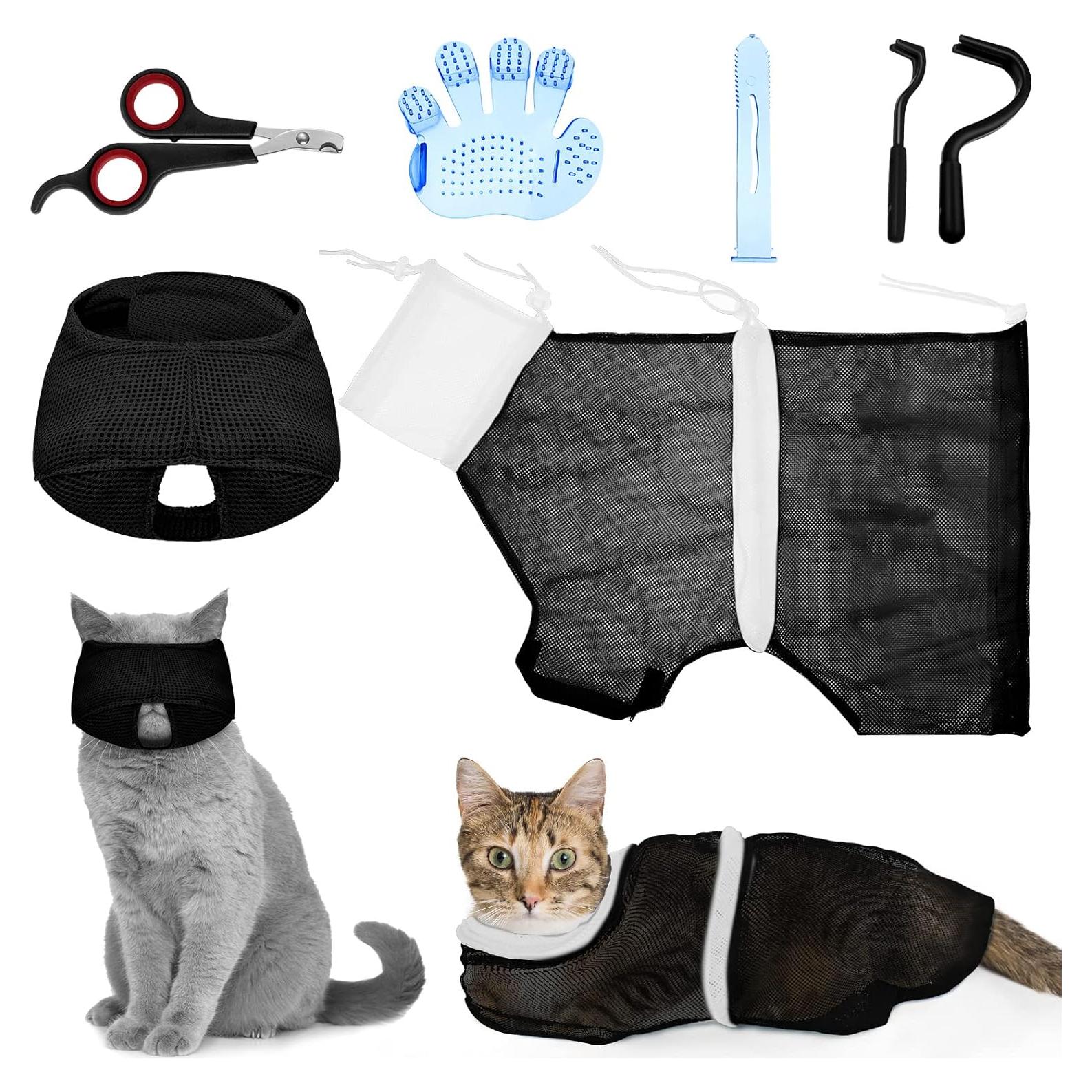 Conjunto de Aseo para Gatos Patelai - Bolsa, Bozal, Cortauñas y Más