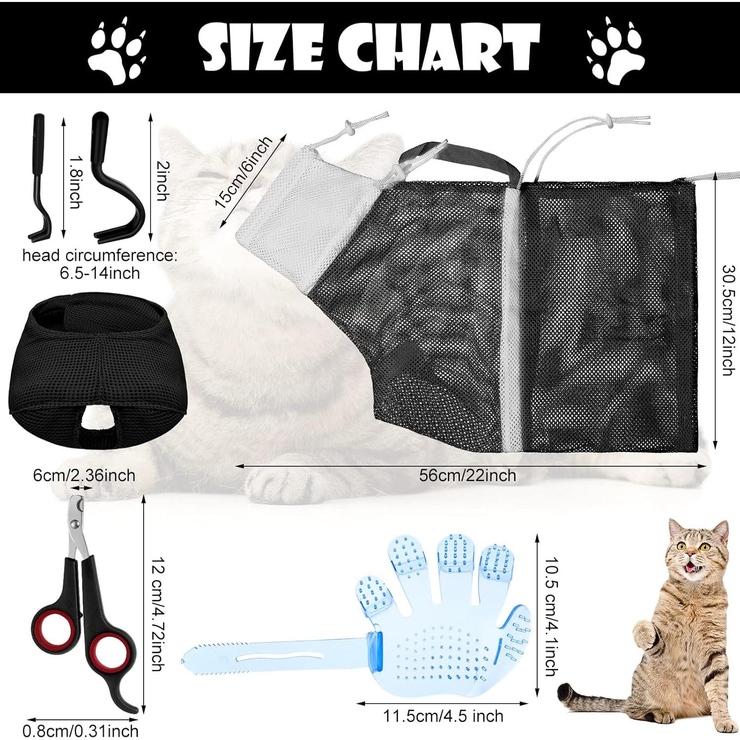 Conjunto de Aseo para Gatos Patelai - Bolsa, Bozal, Cortauñas y Más