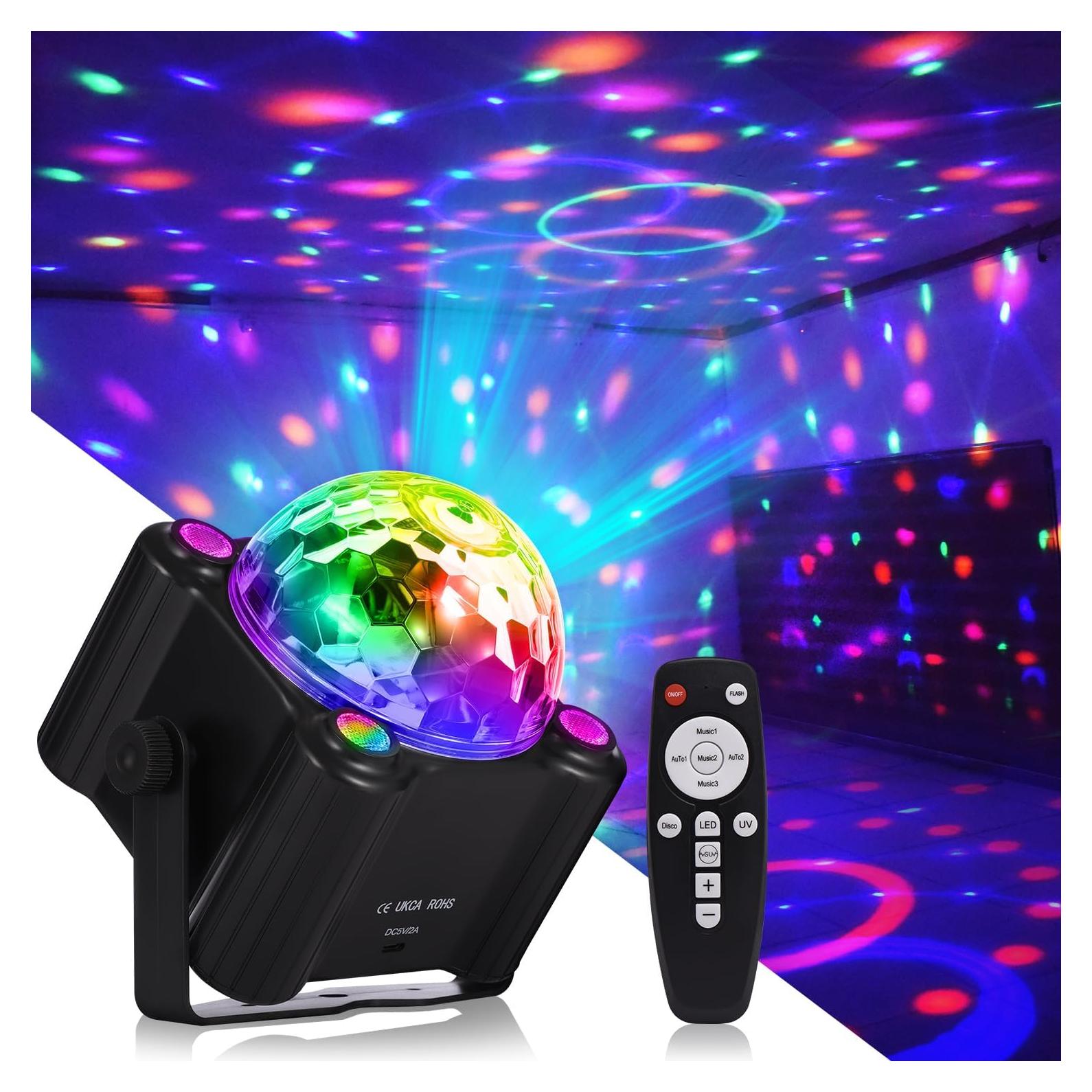 Luces de Fiesta LED Activadas por Sonido Yinpkteo 6 Colores