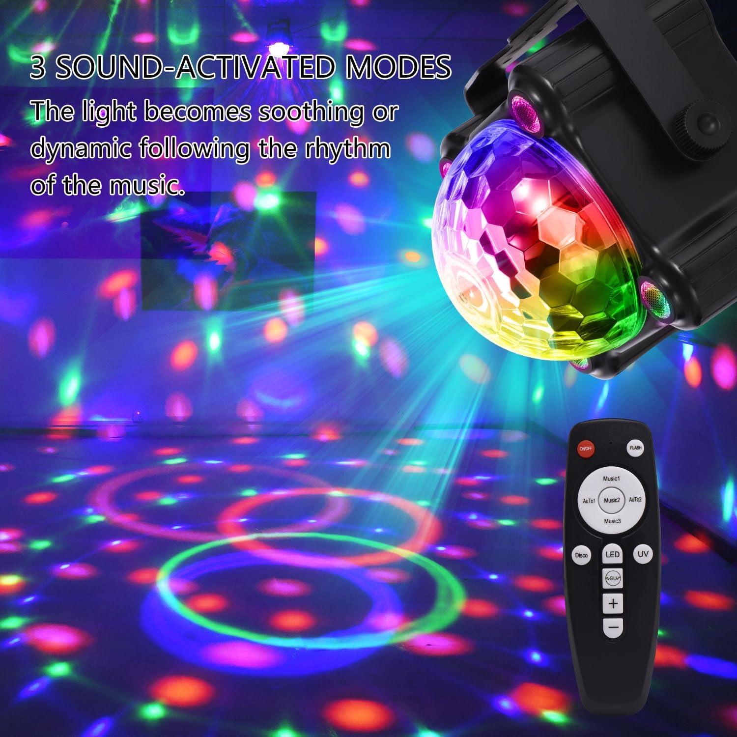 Luces de Fiesta LED Activadas por Sonido Yinpkteo 6 Colores
