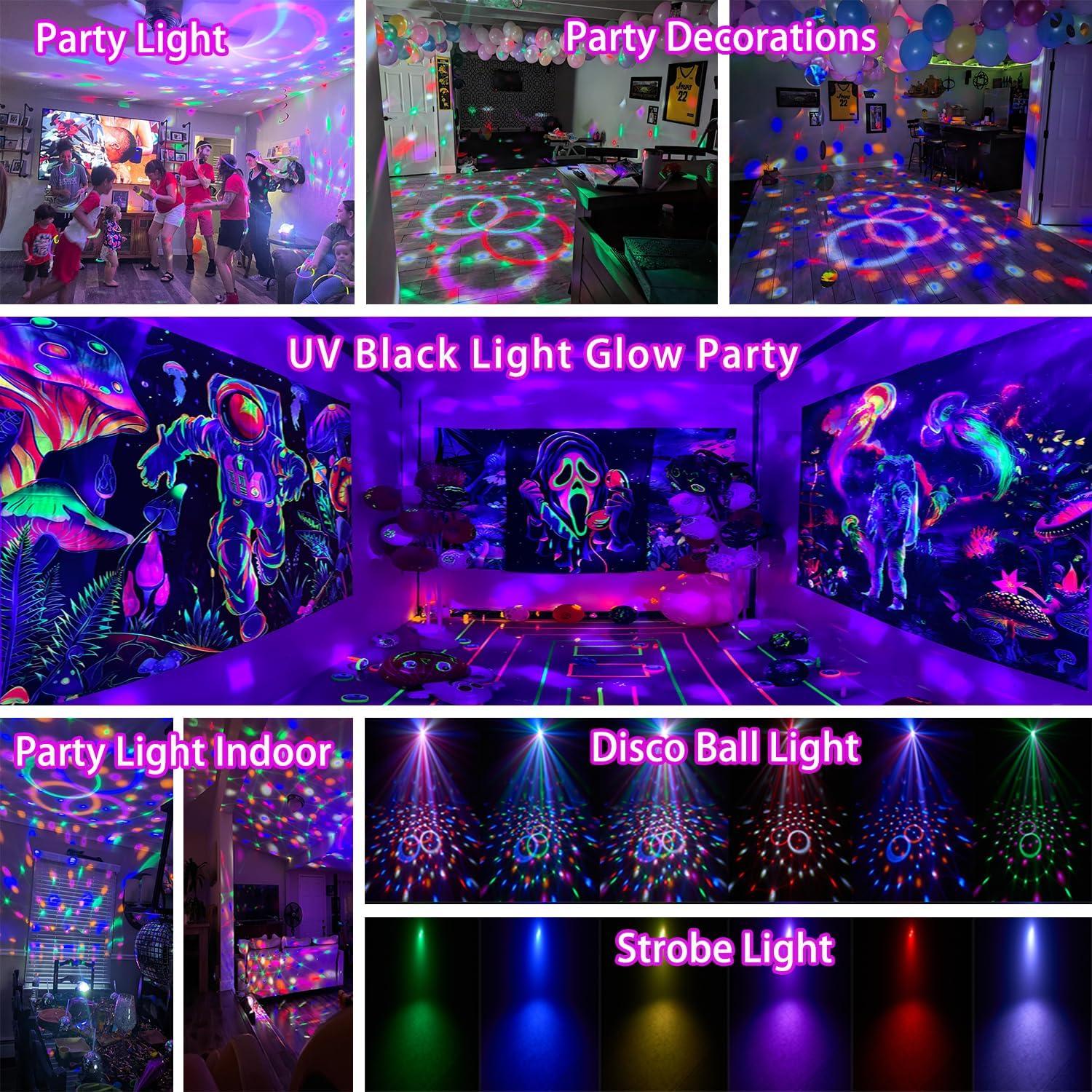 Luces de Fiesta LED Activadas por Sonido Yinpkteo 6 Colores