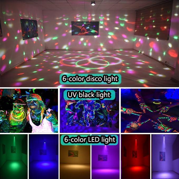 Luces de Fiesta LED Activadas por Sonido Yinpkteo 6 Colores
