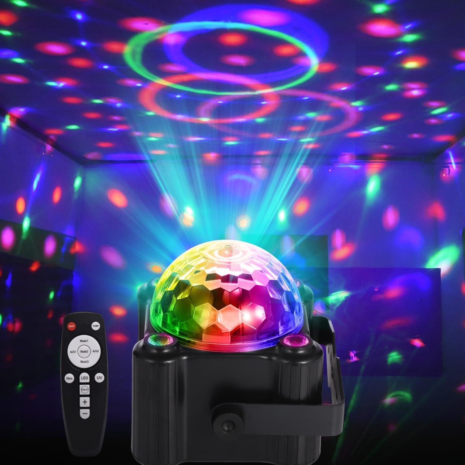 Luces de Fiesta LED Activadas por Sonido Yinpkteo 6 Colores