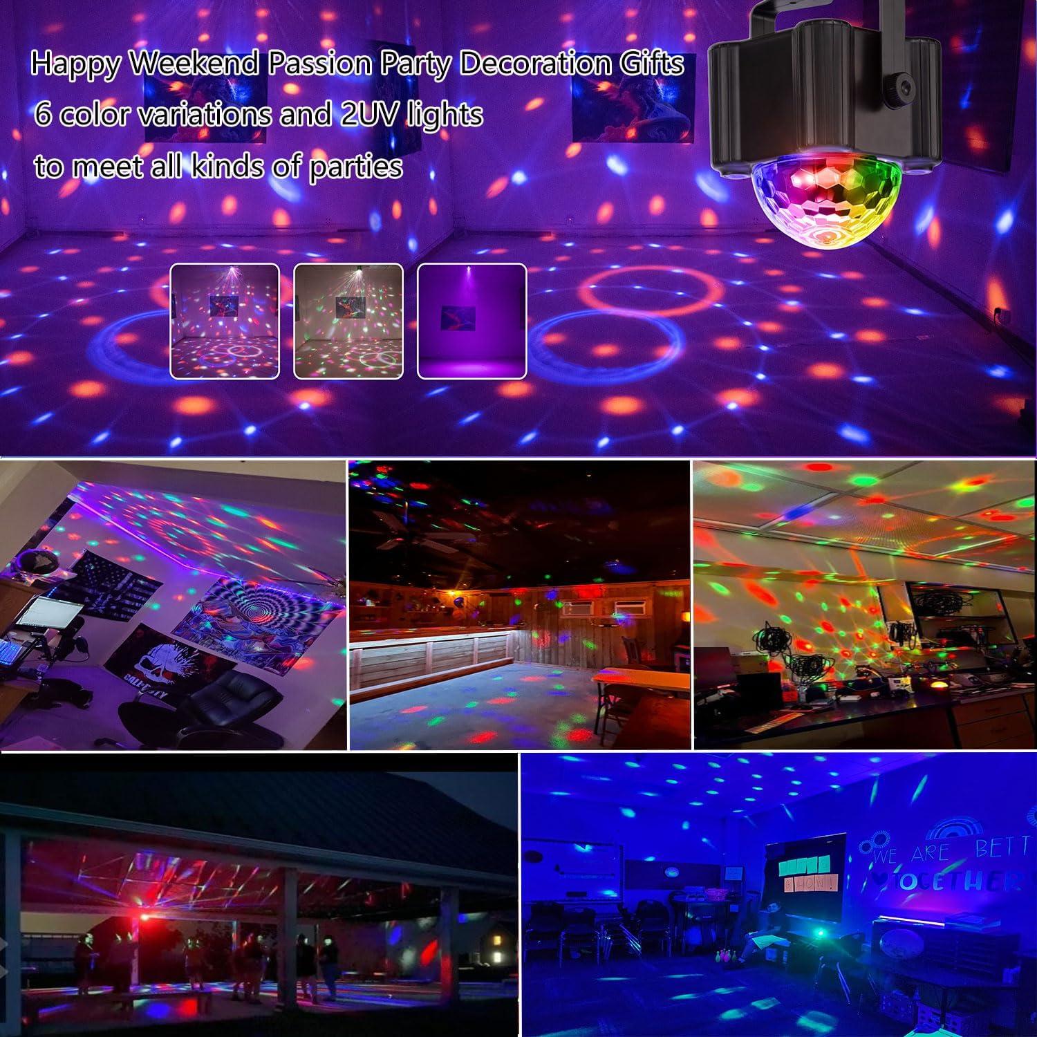 Luces de Fiesta LED Activadas por Sonido Yinpkteo 6 Colores