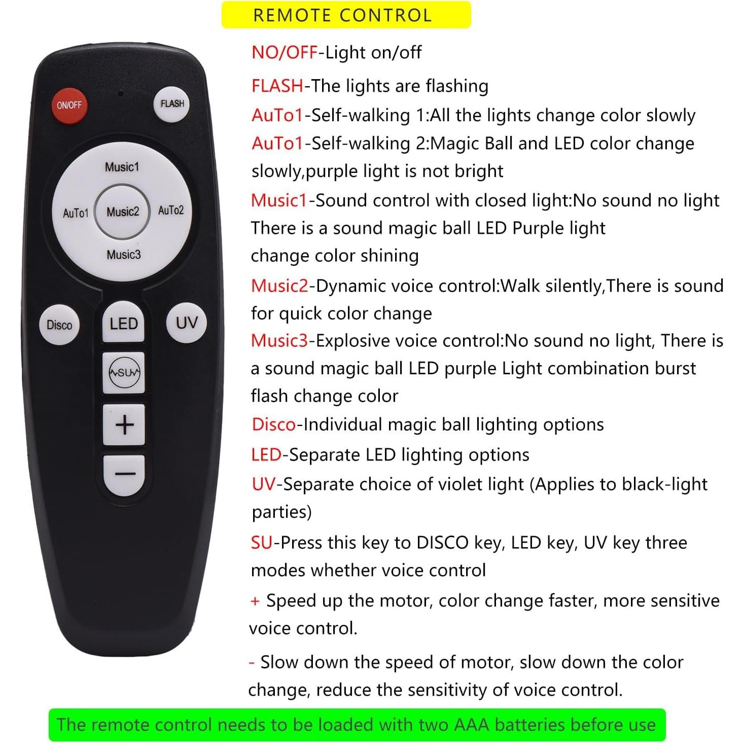 Luces de Fiesta LED Activadas por Sonido Yinpkteo 6 Colores